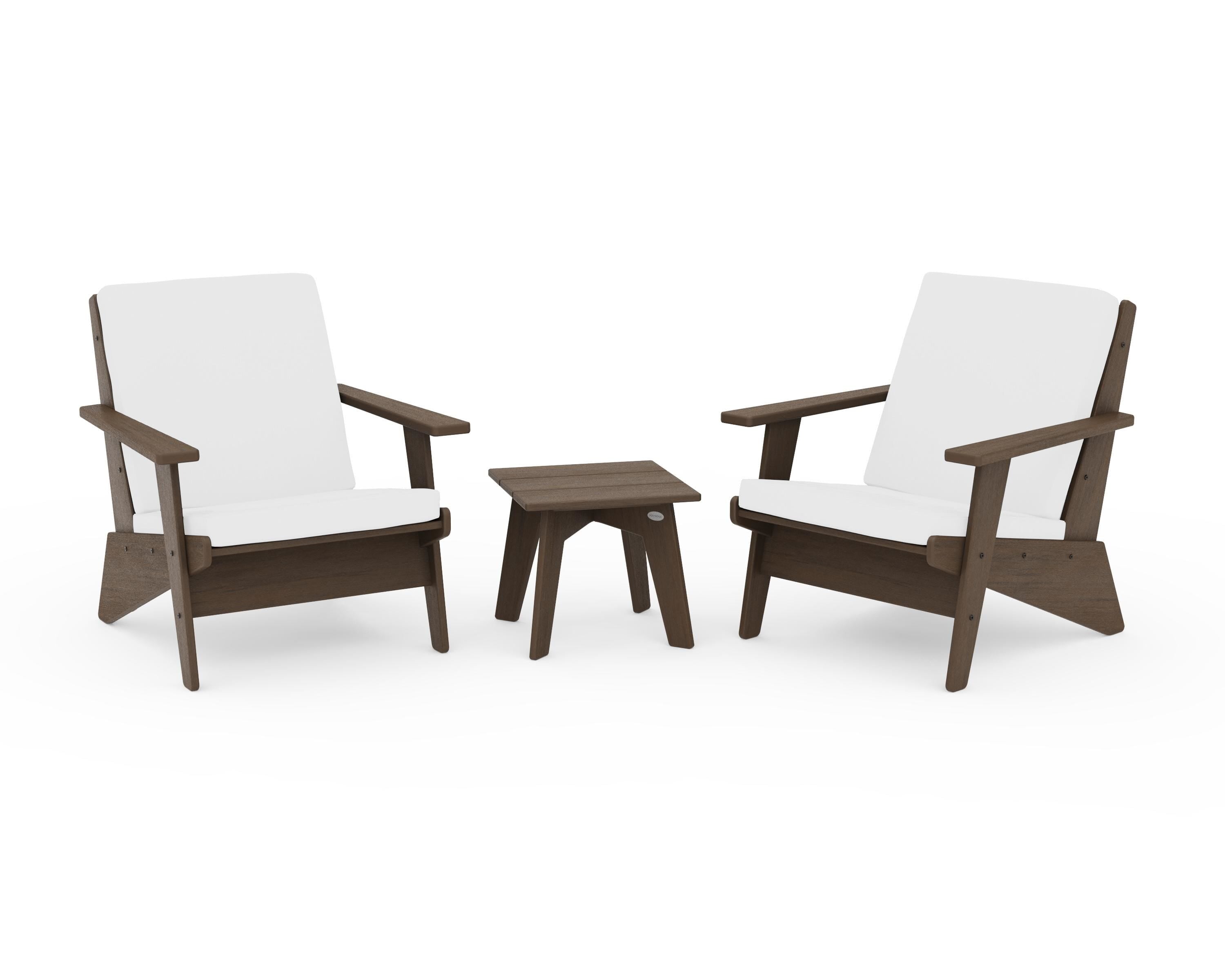 POLYWOOD Riviera Modern Lounge 3-Piece Set in Kona / Natural