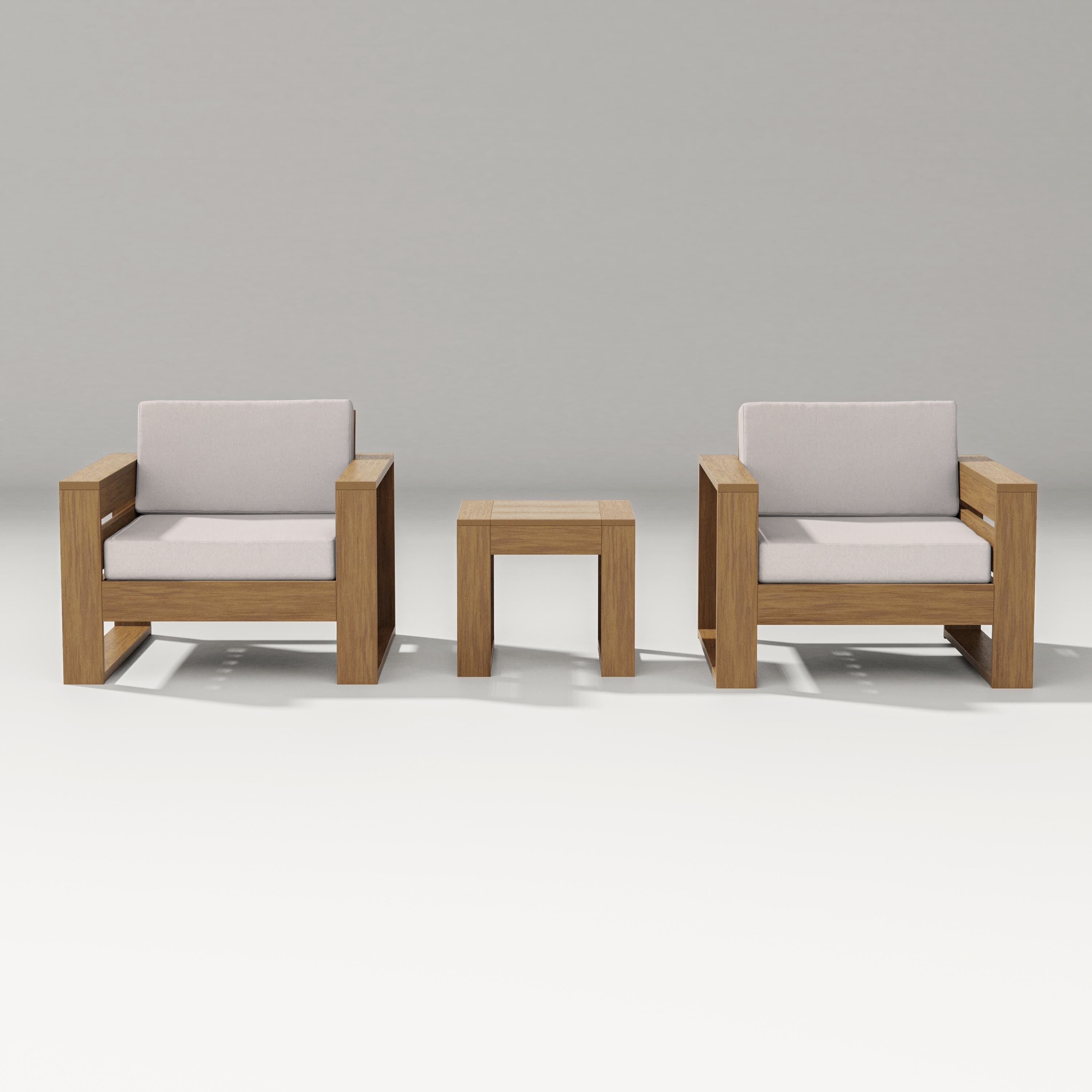 PW Designer Series Latitude 3-Piece Lounge Chair Set in Natural / Dune Burlap