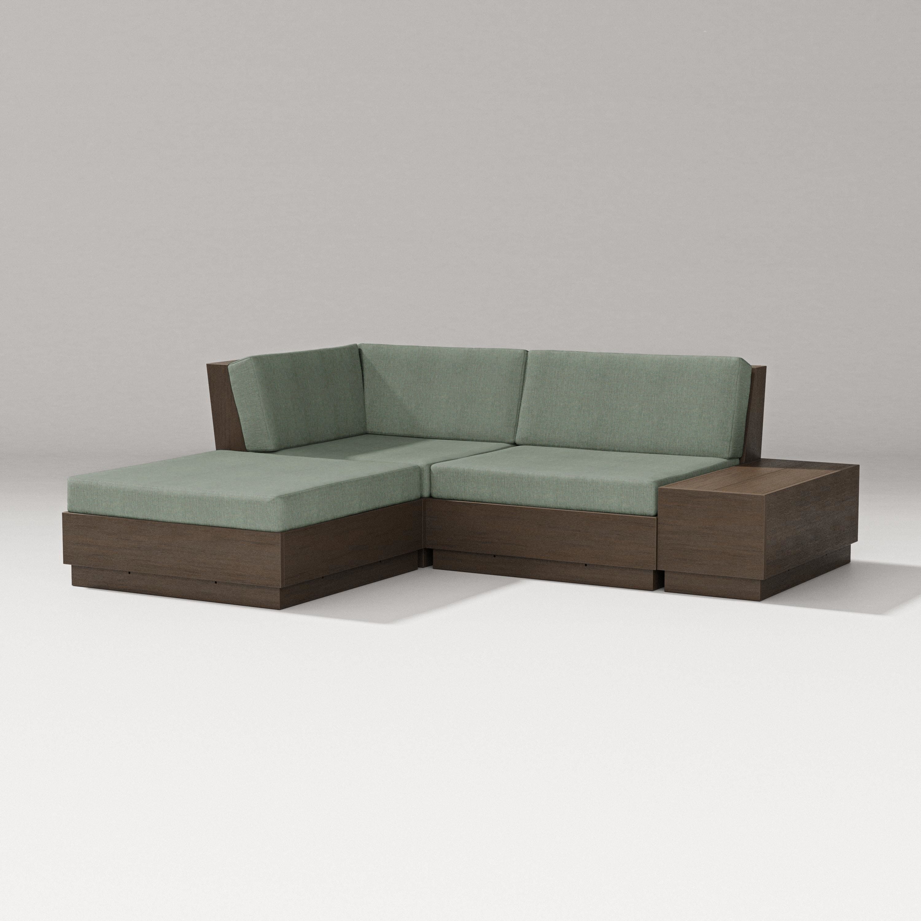 PW Designer Series Elevate Loveseat Sectional with Chaise in Kona / Cast Sage