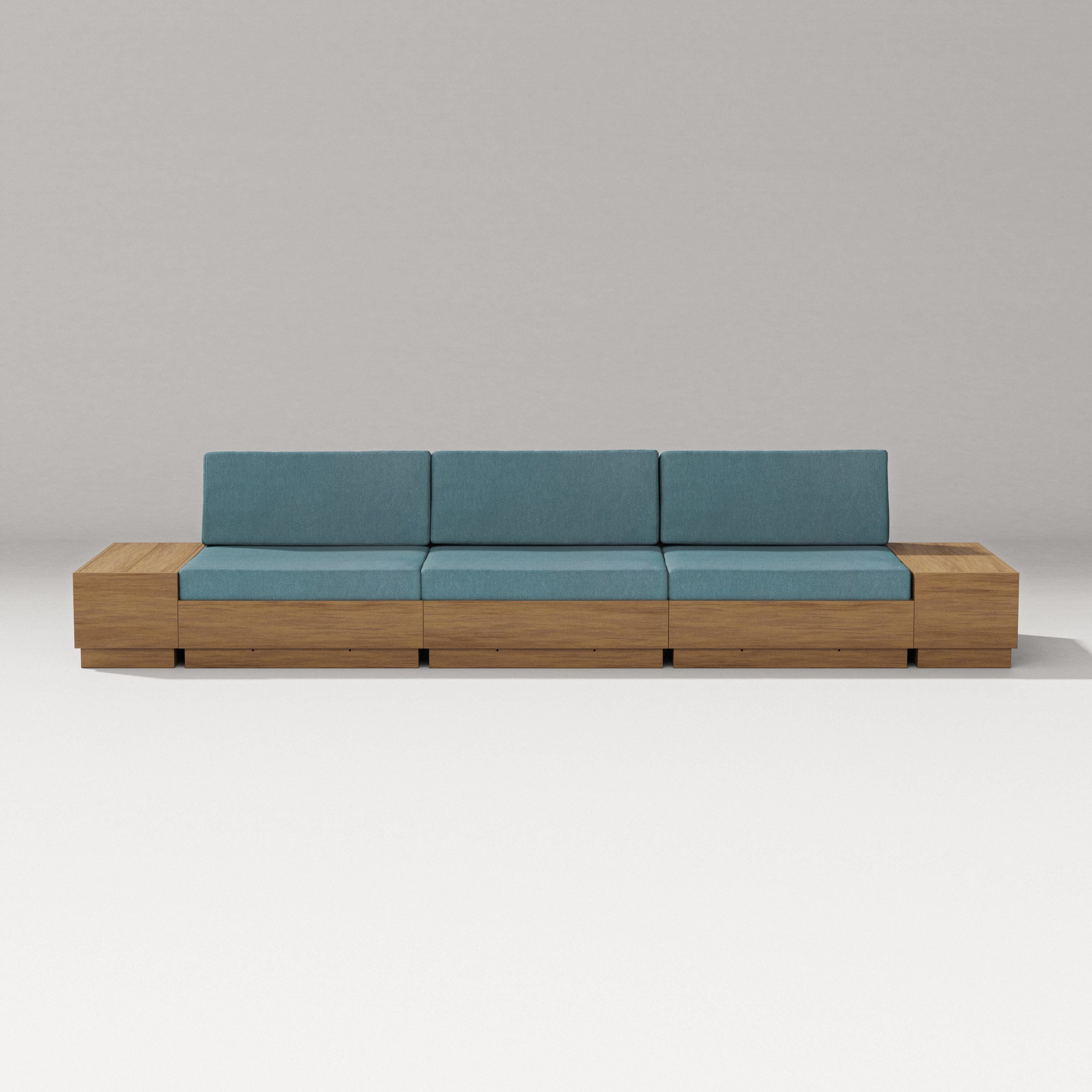 PW Designer Series Elevate Straight Sectional in Natural / Ocean Teal