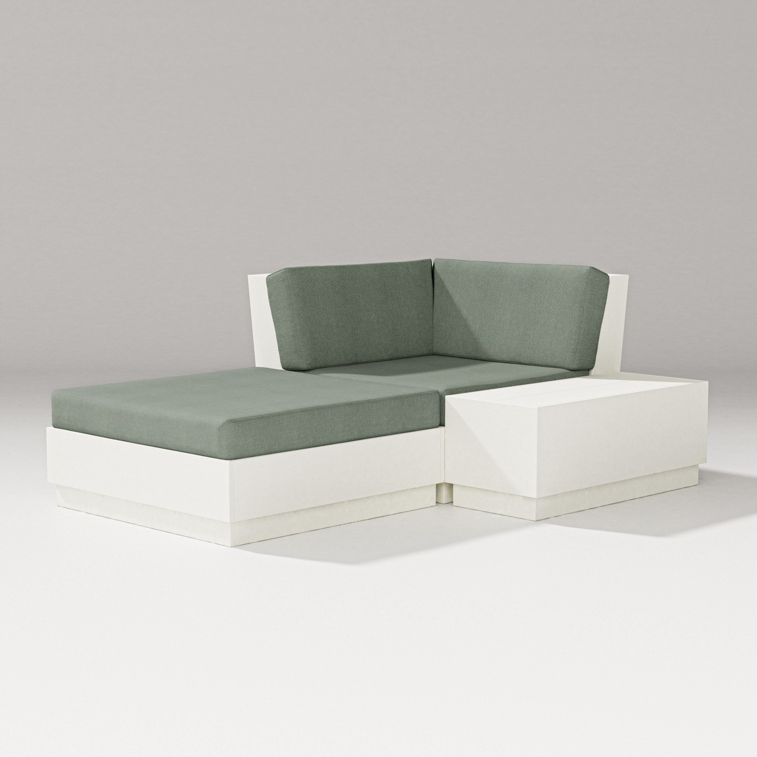PW Designer Series Elevate Corner Chaise in Vintage White / Cast Sage