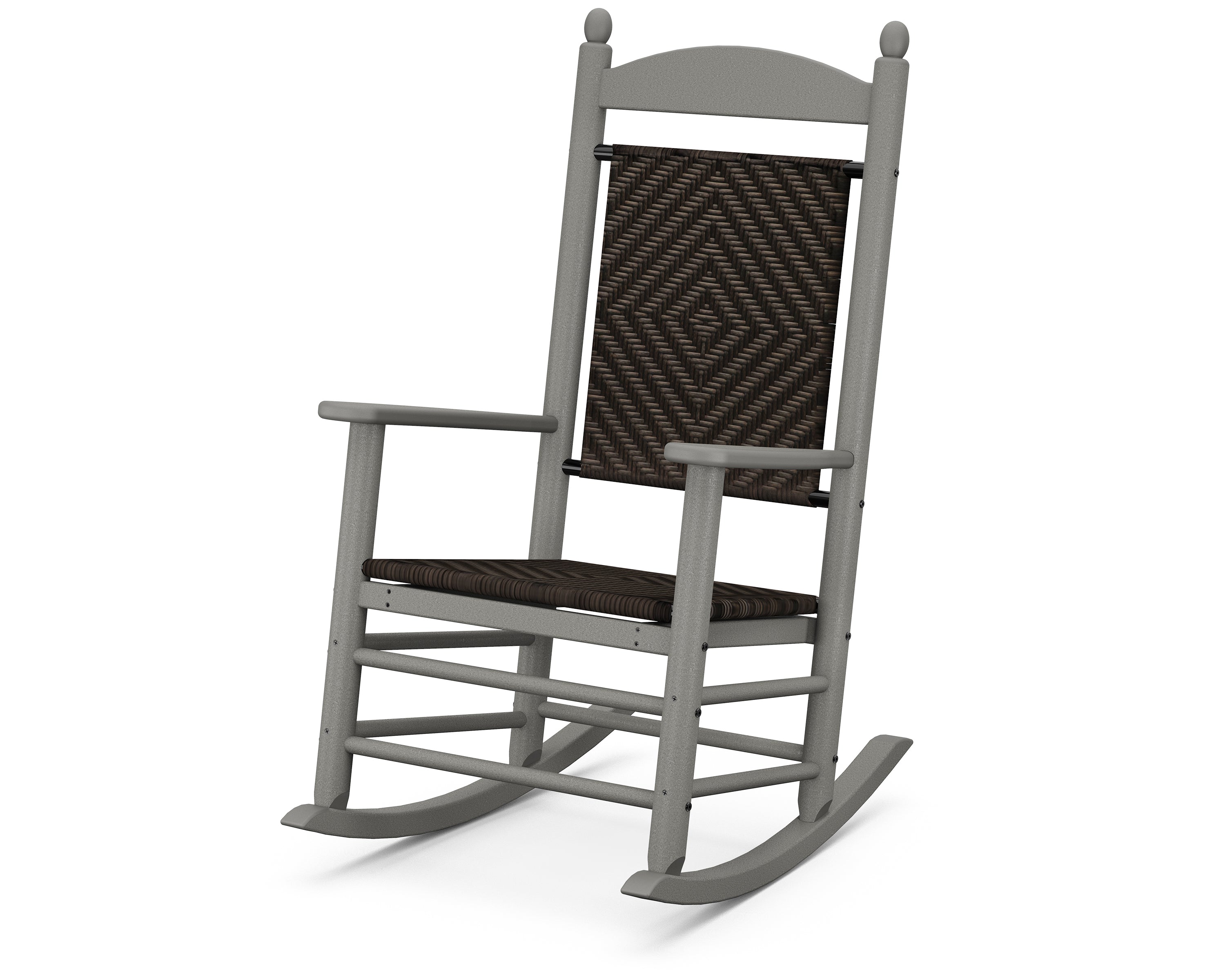 POLYWOOD® Jefferson Woven Rocking Chair in Slate Grey / Cahaba