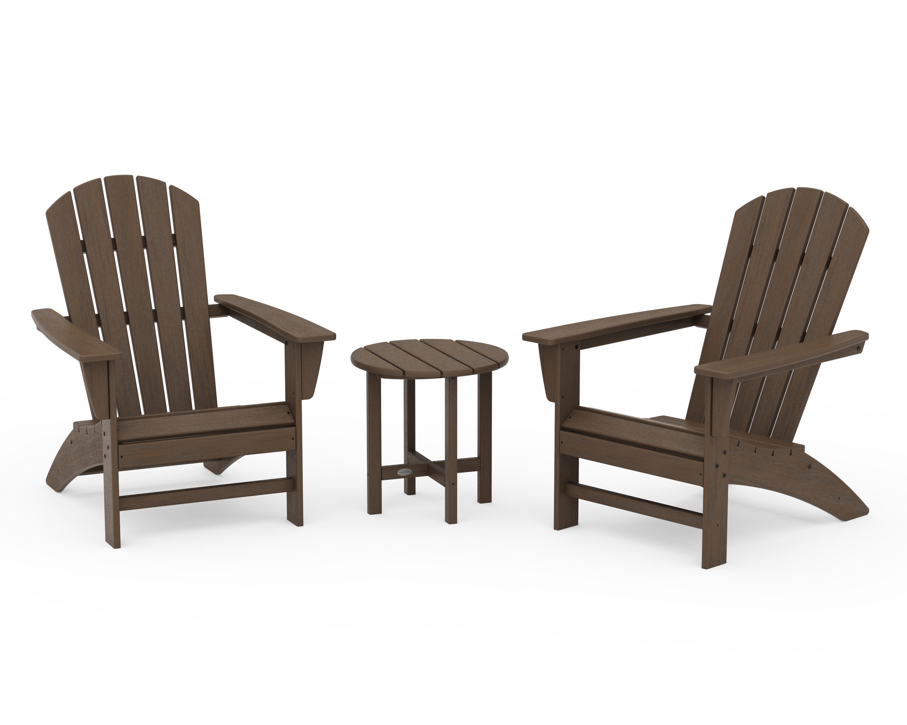 POLYWOOD Nautical 3-Piece Adirondack Set in Kona