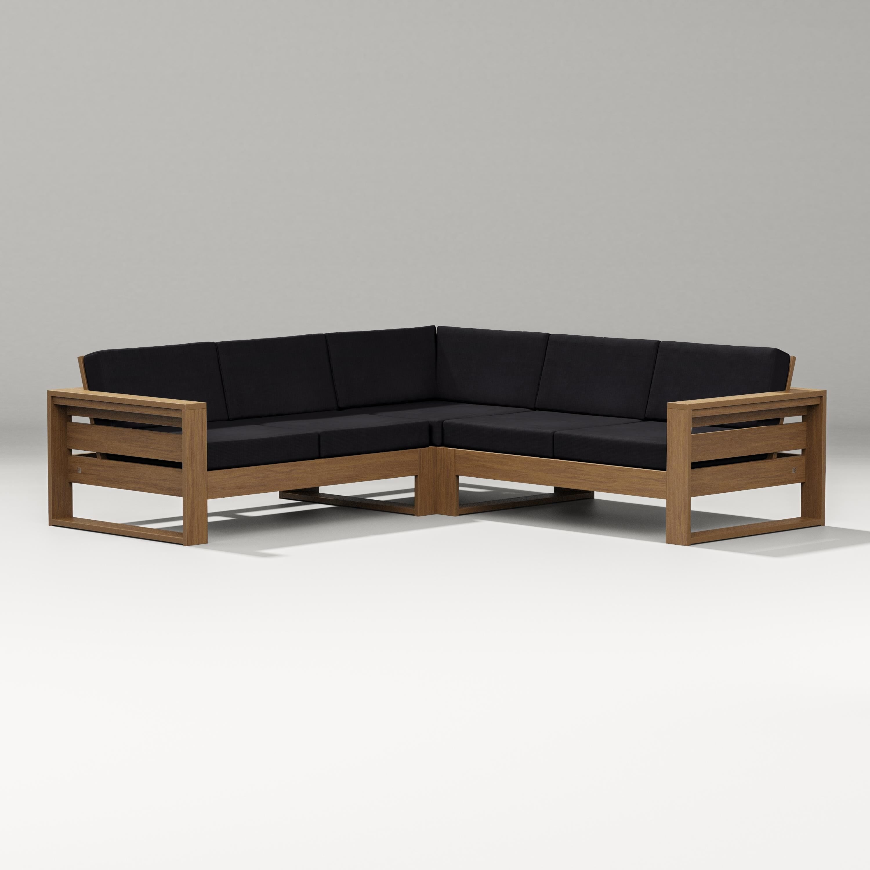 PW Designer Series Latitude Corner Sectional in Natural / Midnight Linen