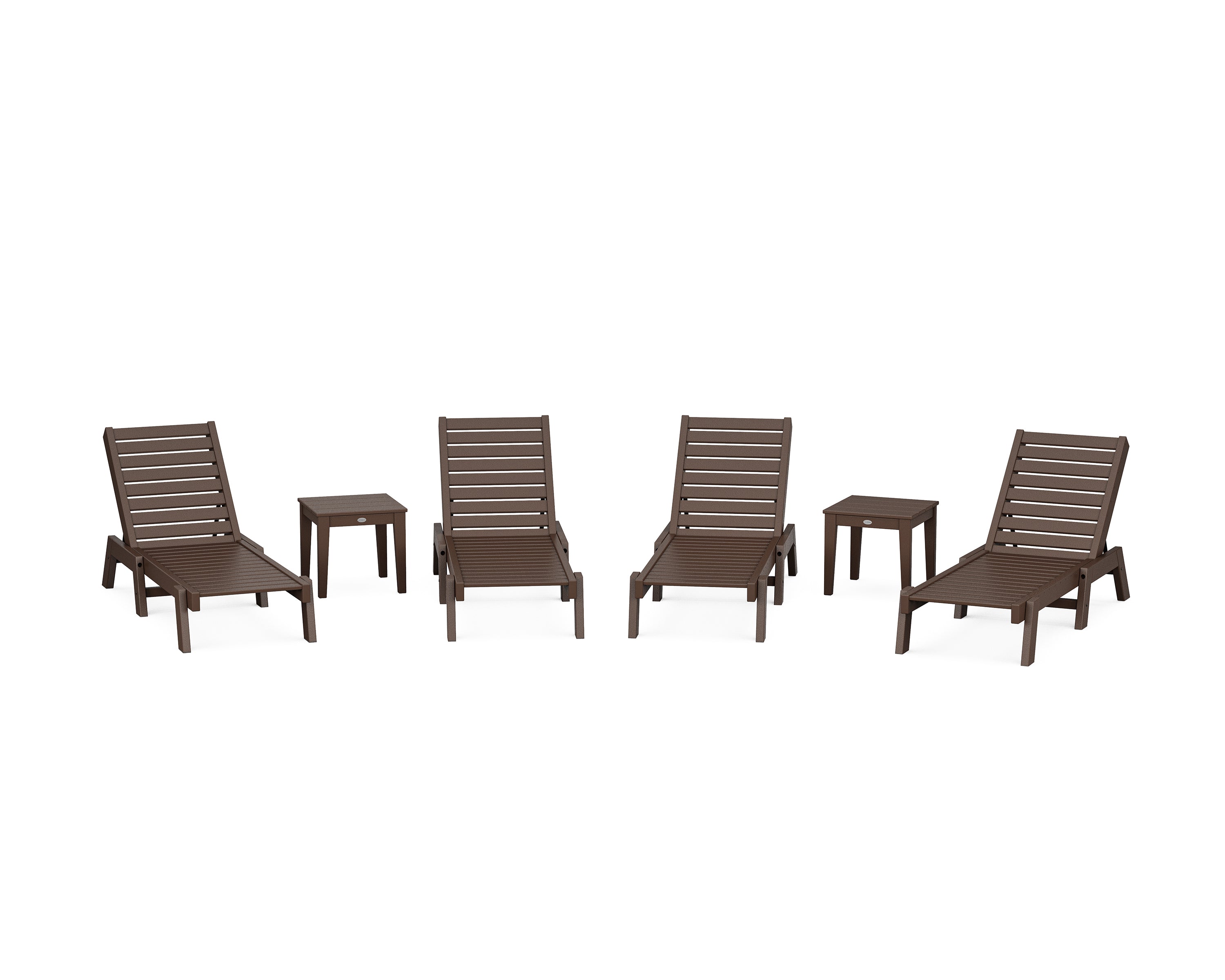 POLYWOOD Captain Chaise 6-Piece Set in Mahogany