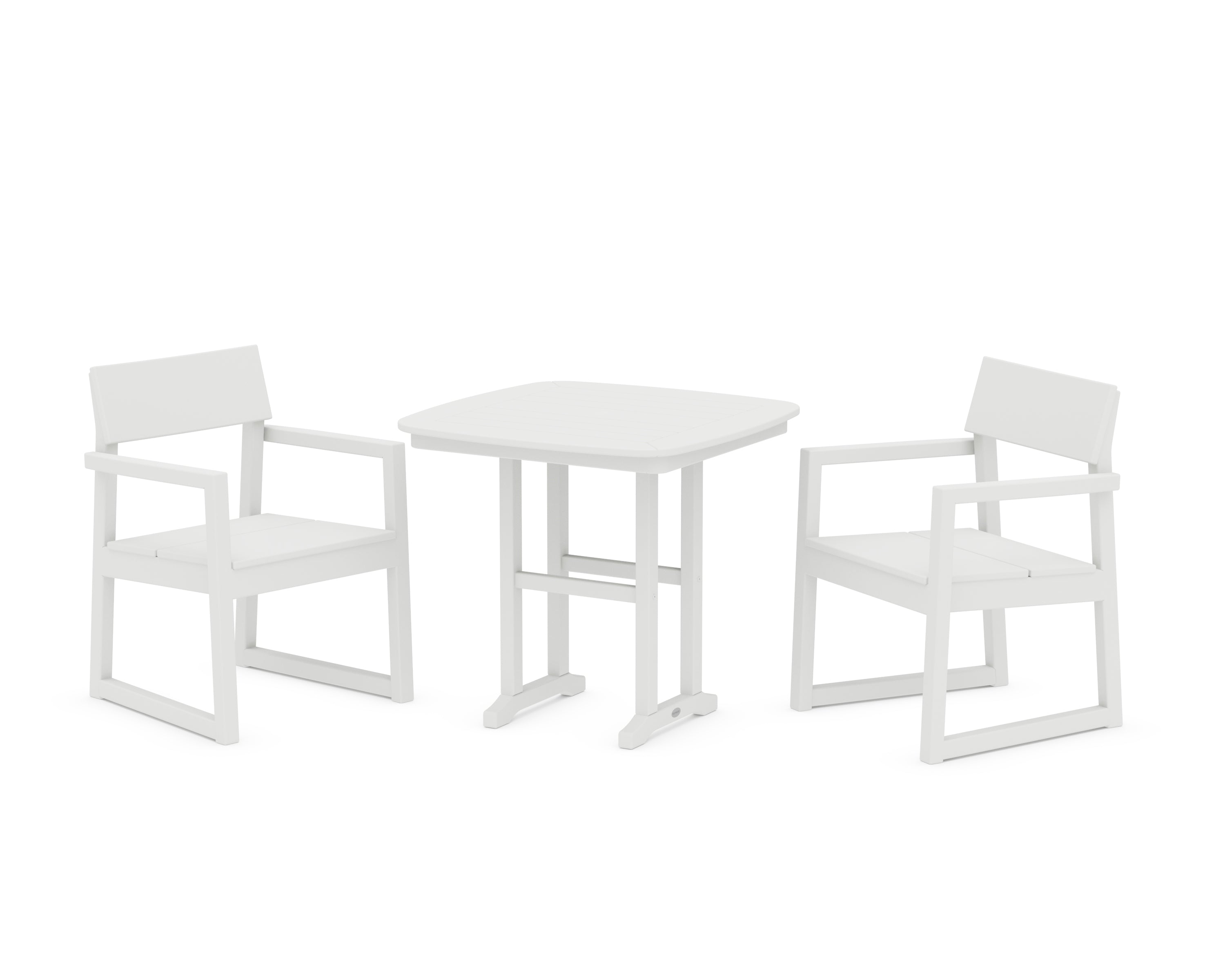POLYWOOD EDGE 3-Piece Dining Set in White