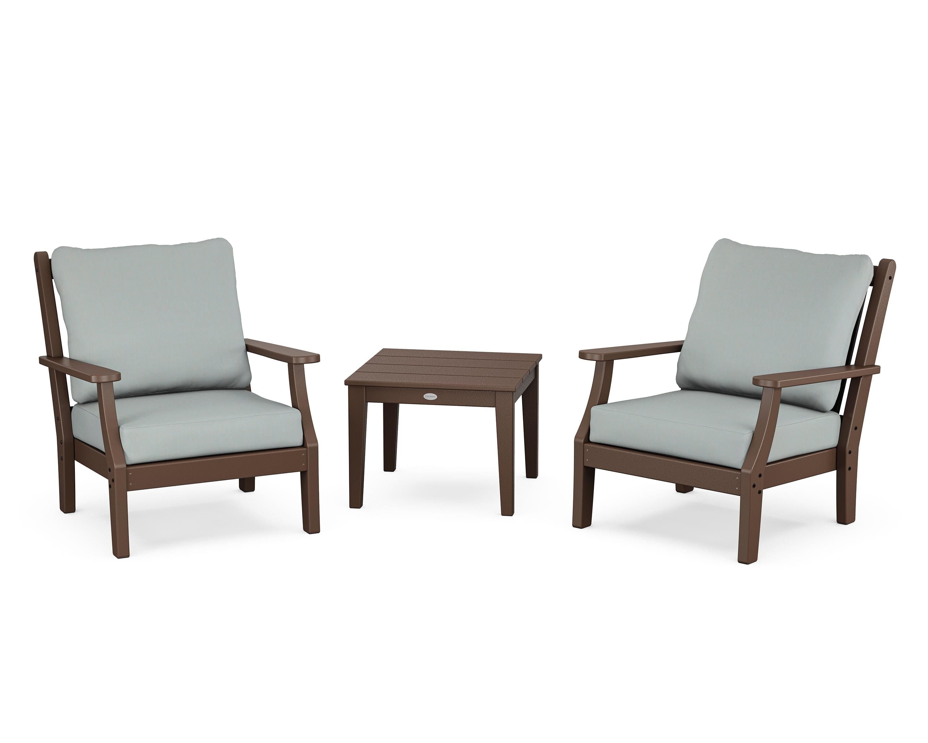 Country Living Wovendale 3-Piece Deep Seating Set in Mahogany / Spa