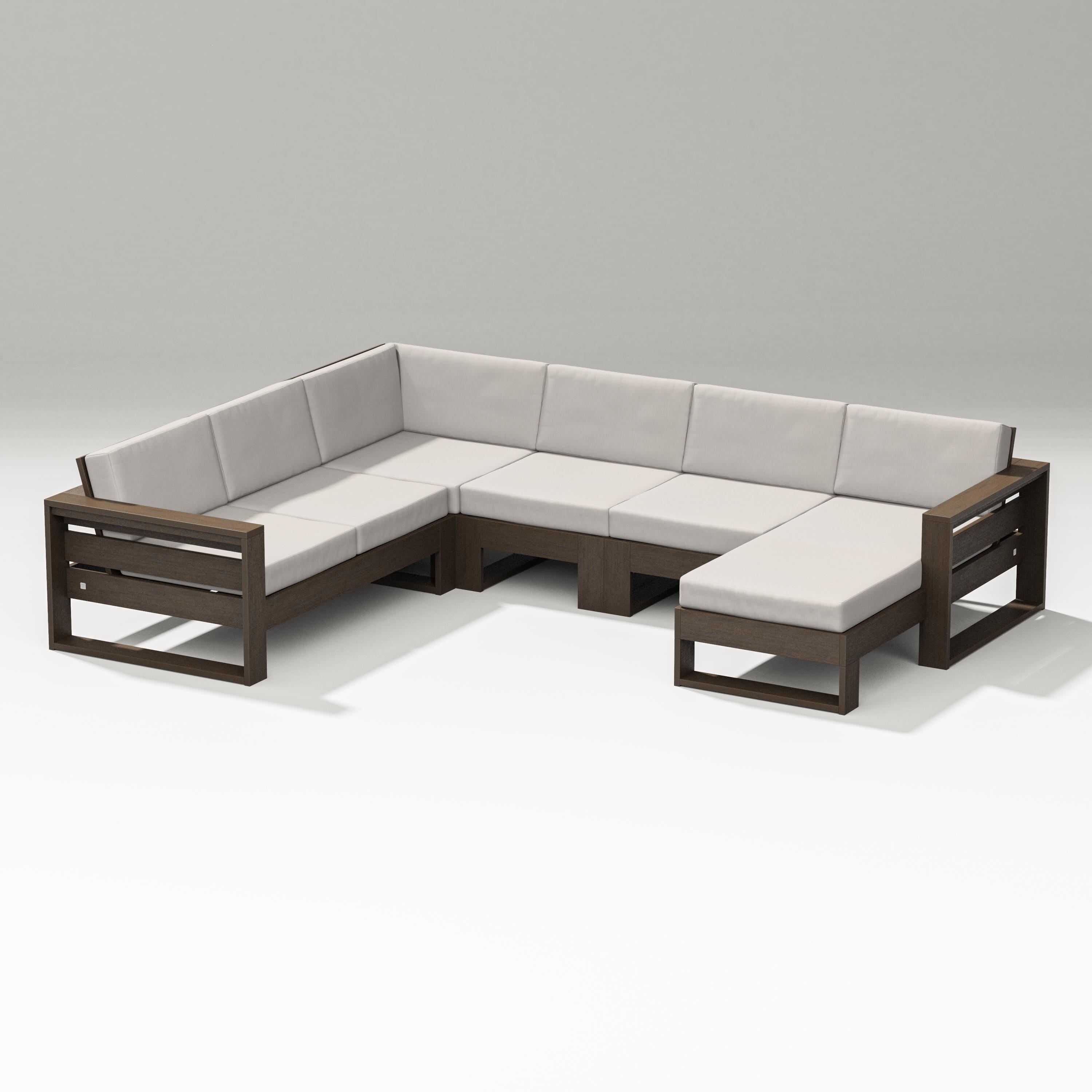 PW Designer Series Latitude Corner Sectional with Right Chaise in Kona / Cast Ash