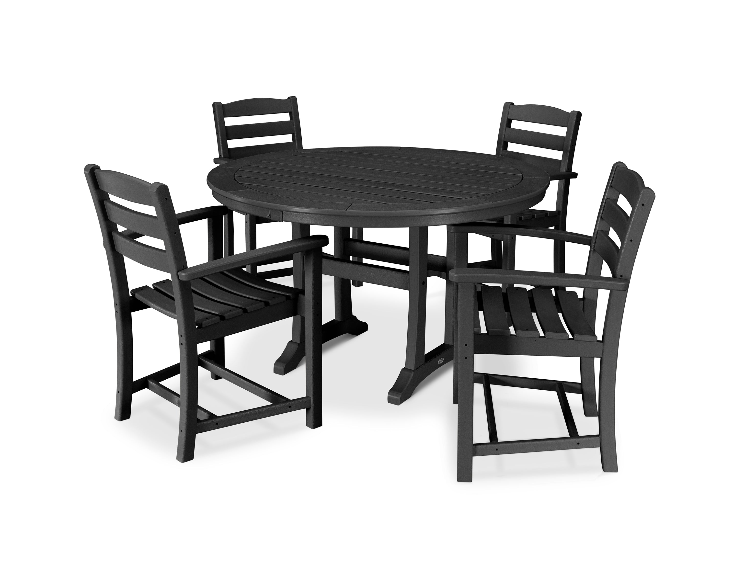 POLYWOOD® La Casa Café 5-Piece Arm Chair Dining Set in Black