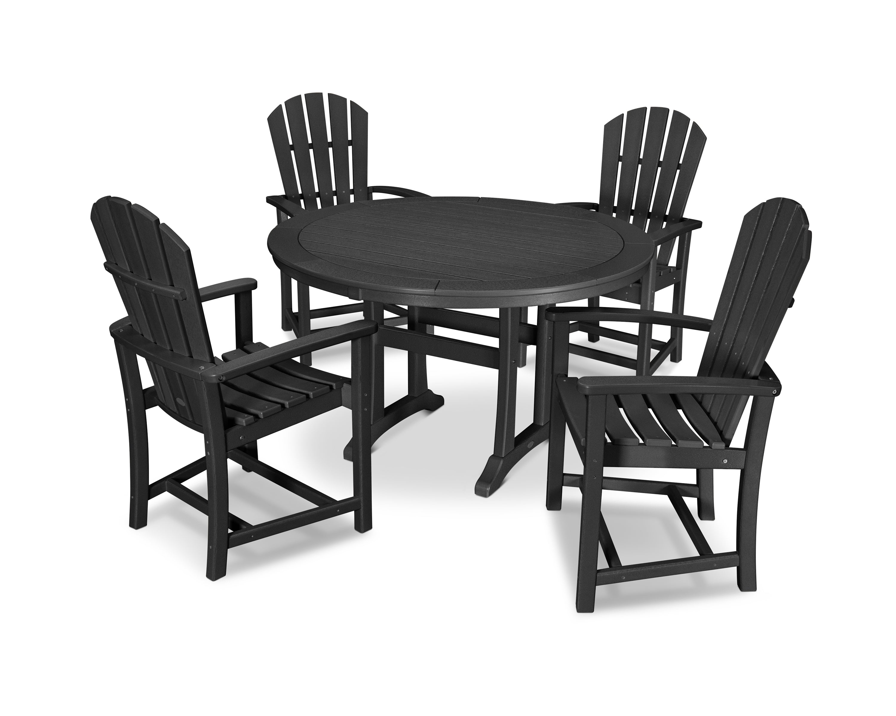 POLYWOOD® Palm Coast 5-Piece Round Dining Set in Black