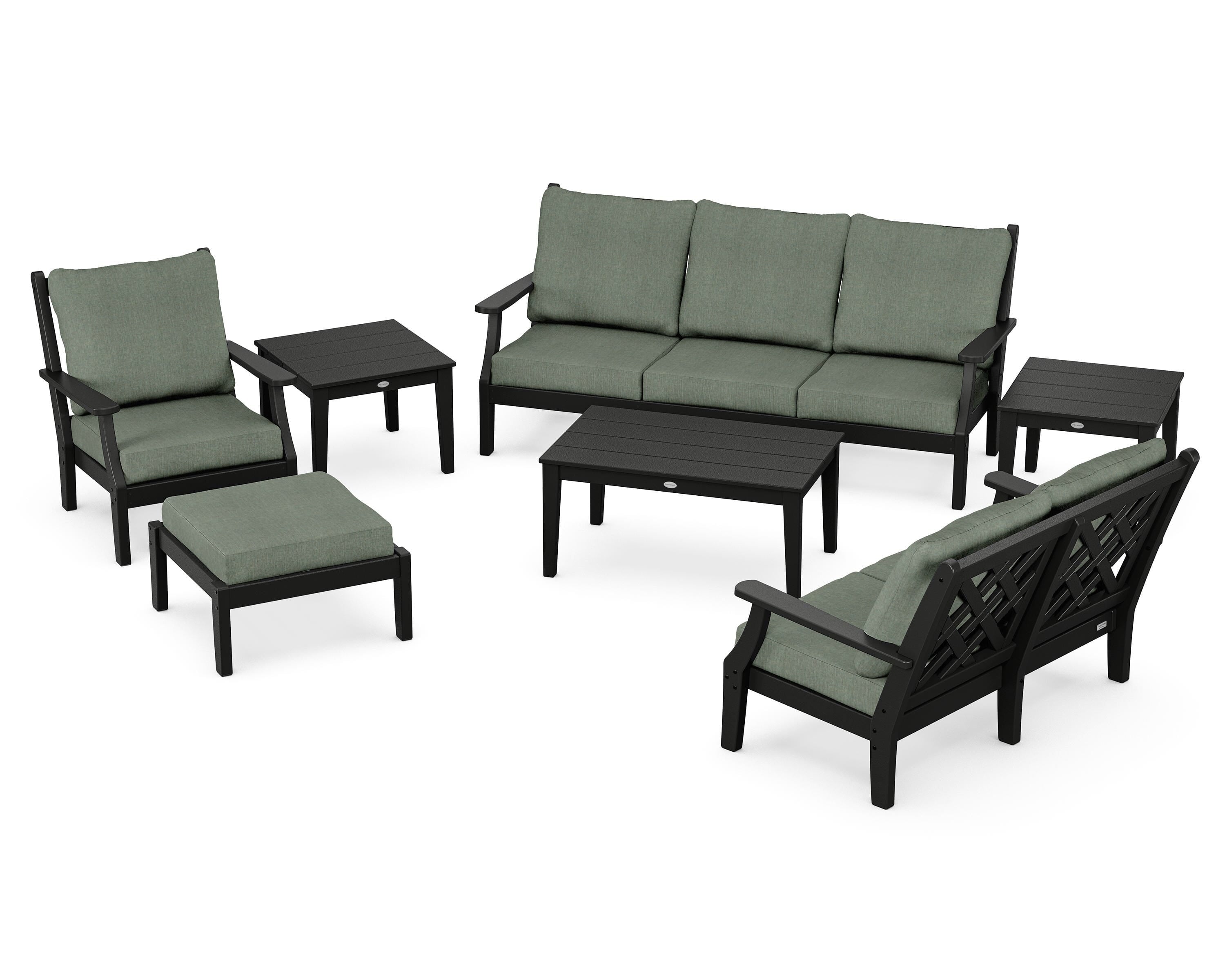Country Living Wovendale 7-Piece Deep Seating Set in Black / Cast Sage