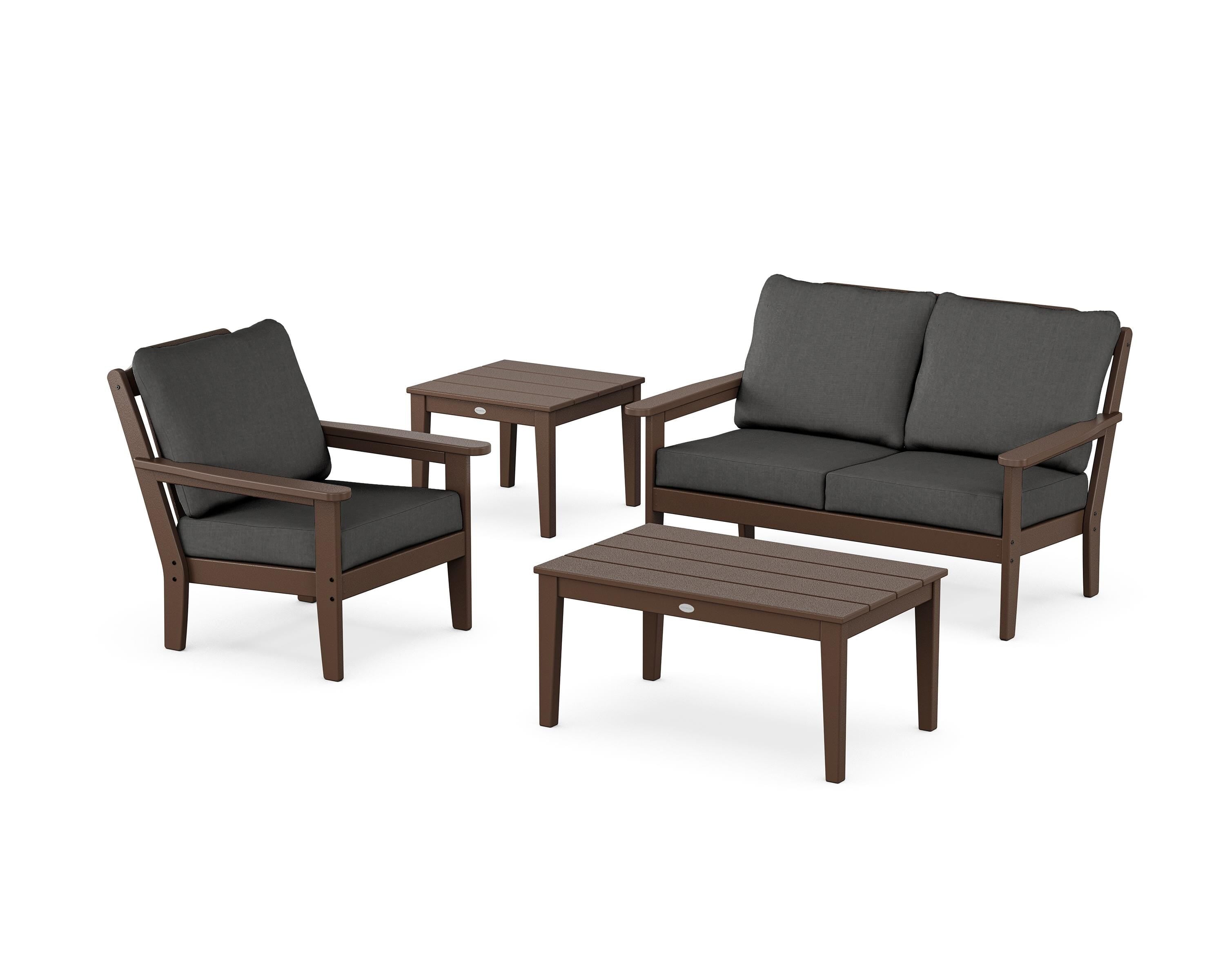 Country Living Wovendale 4-Piece Deep Seating Set in Mahogany / Spectrum Carbon