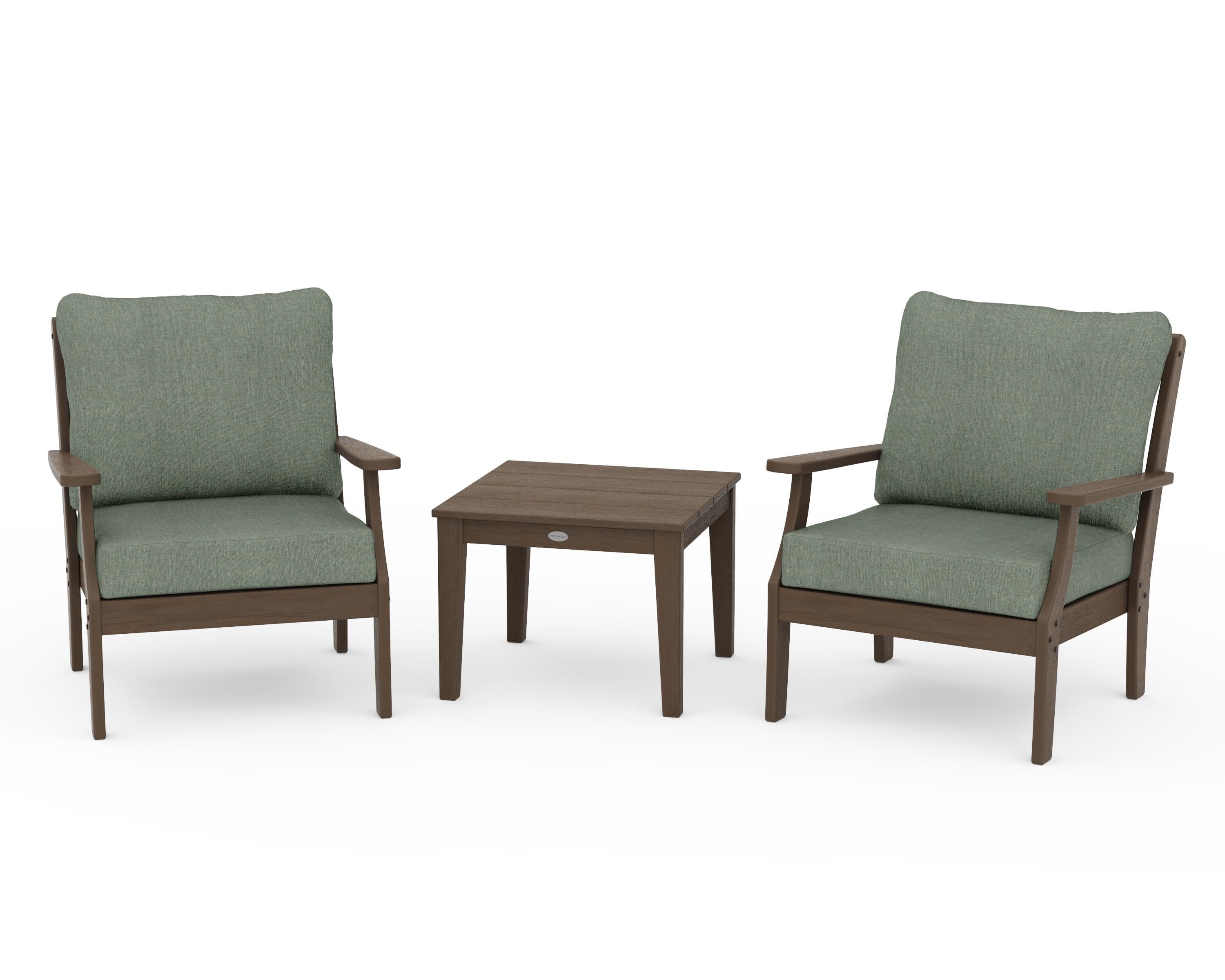 POLYWOOD Braxton 3-Piece Deep Seating Set in Kona / Cast Sage