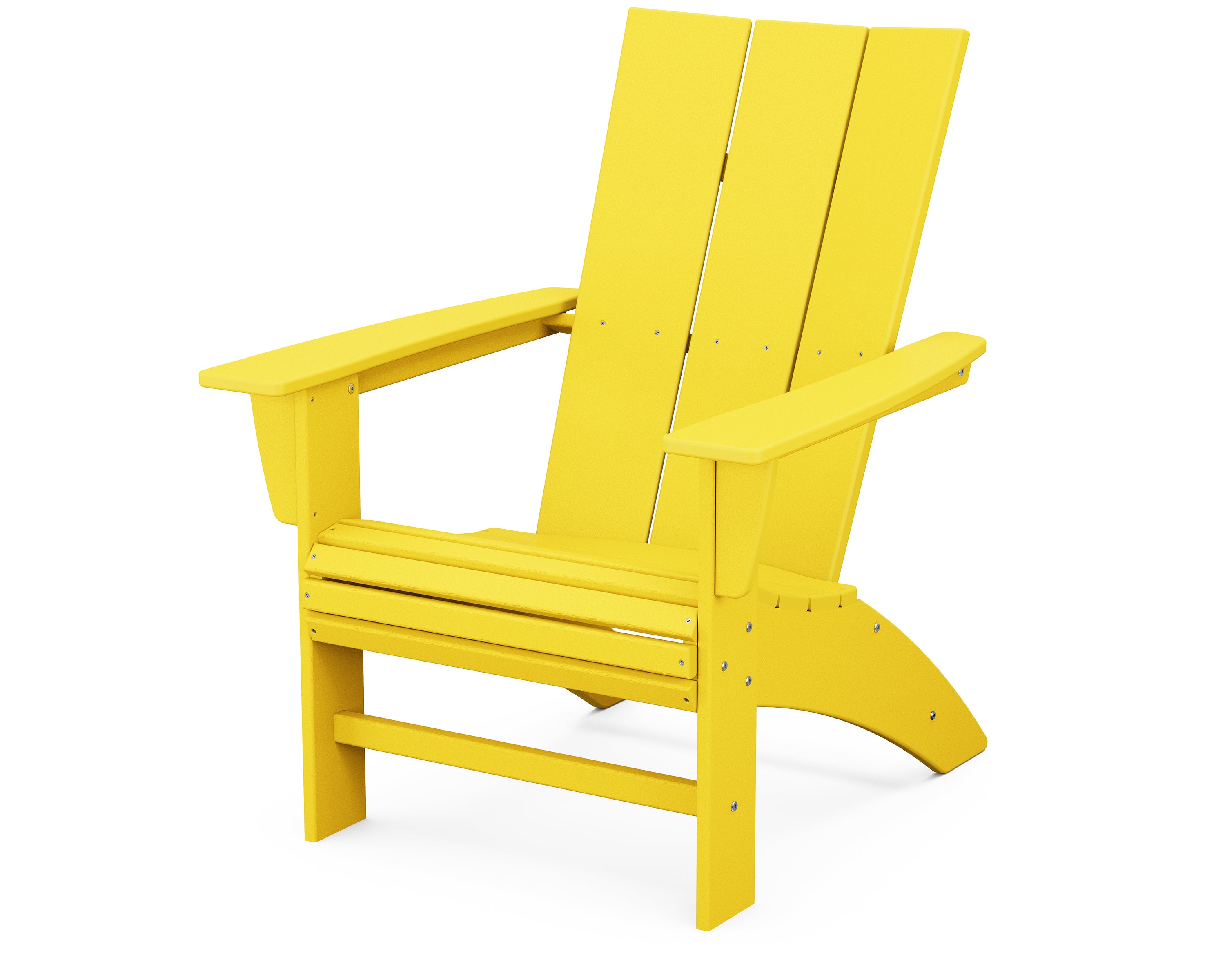 POLYWOOD Modern Curveback Adirondack Chair in Lemon