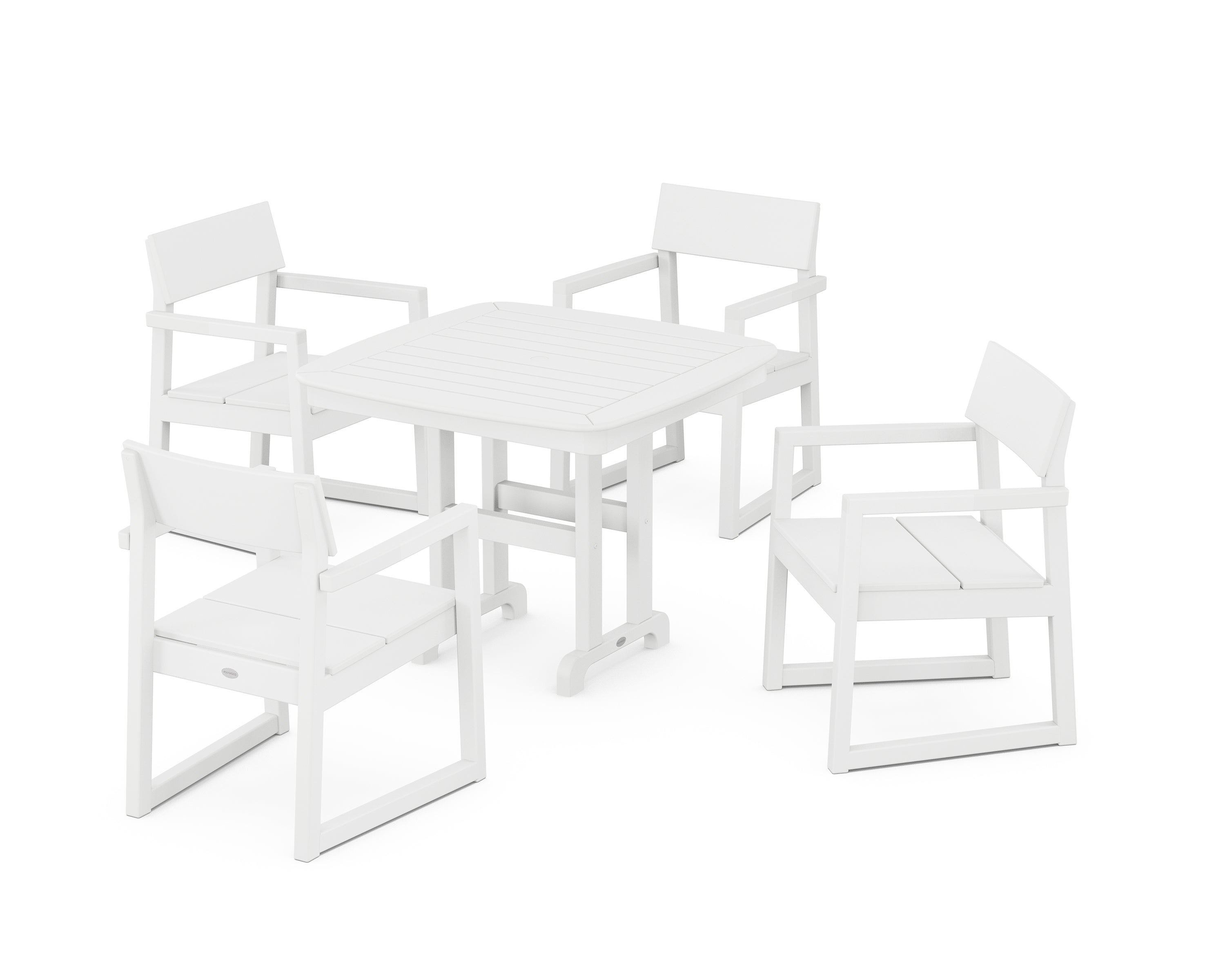 POLYWOOD® EDGE 5-Piece Dining Set in White