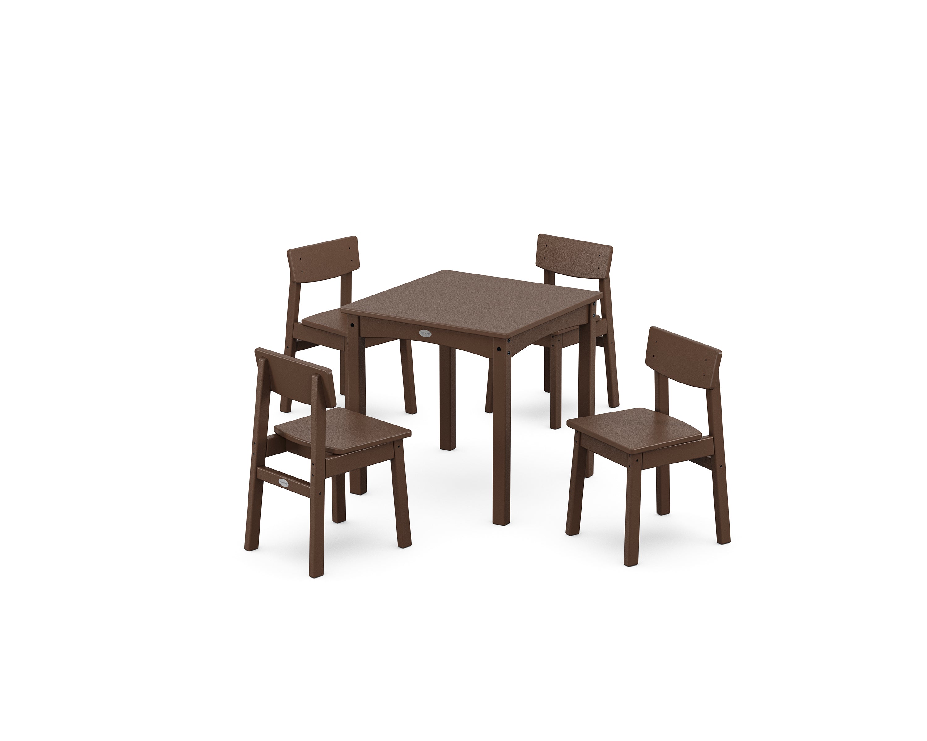 POLYWOOD Modern Studio Kids 5-Piece Dining Set in Mahogany