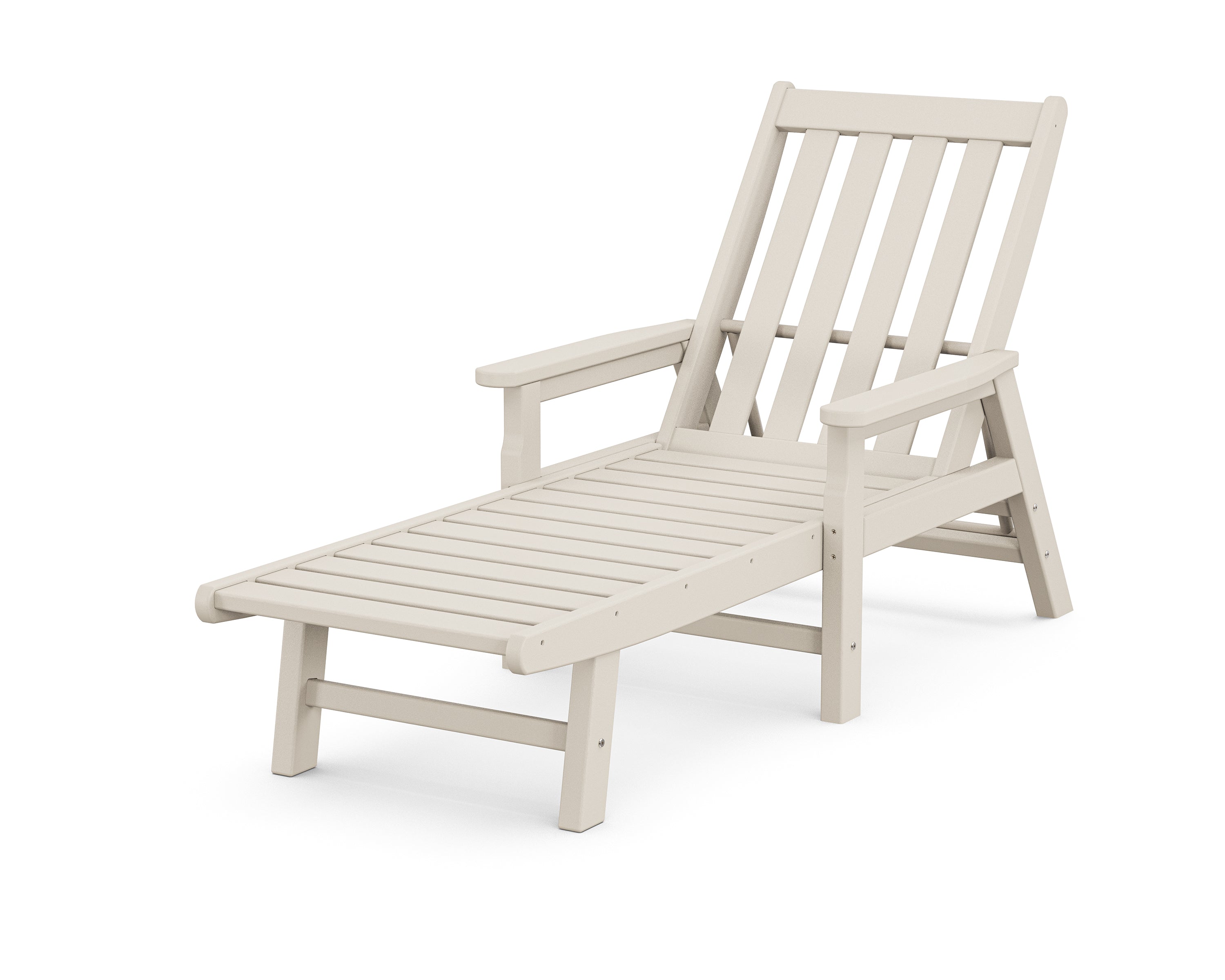 POLYWOOD® Vineyard Chaise with Arms in Sand