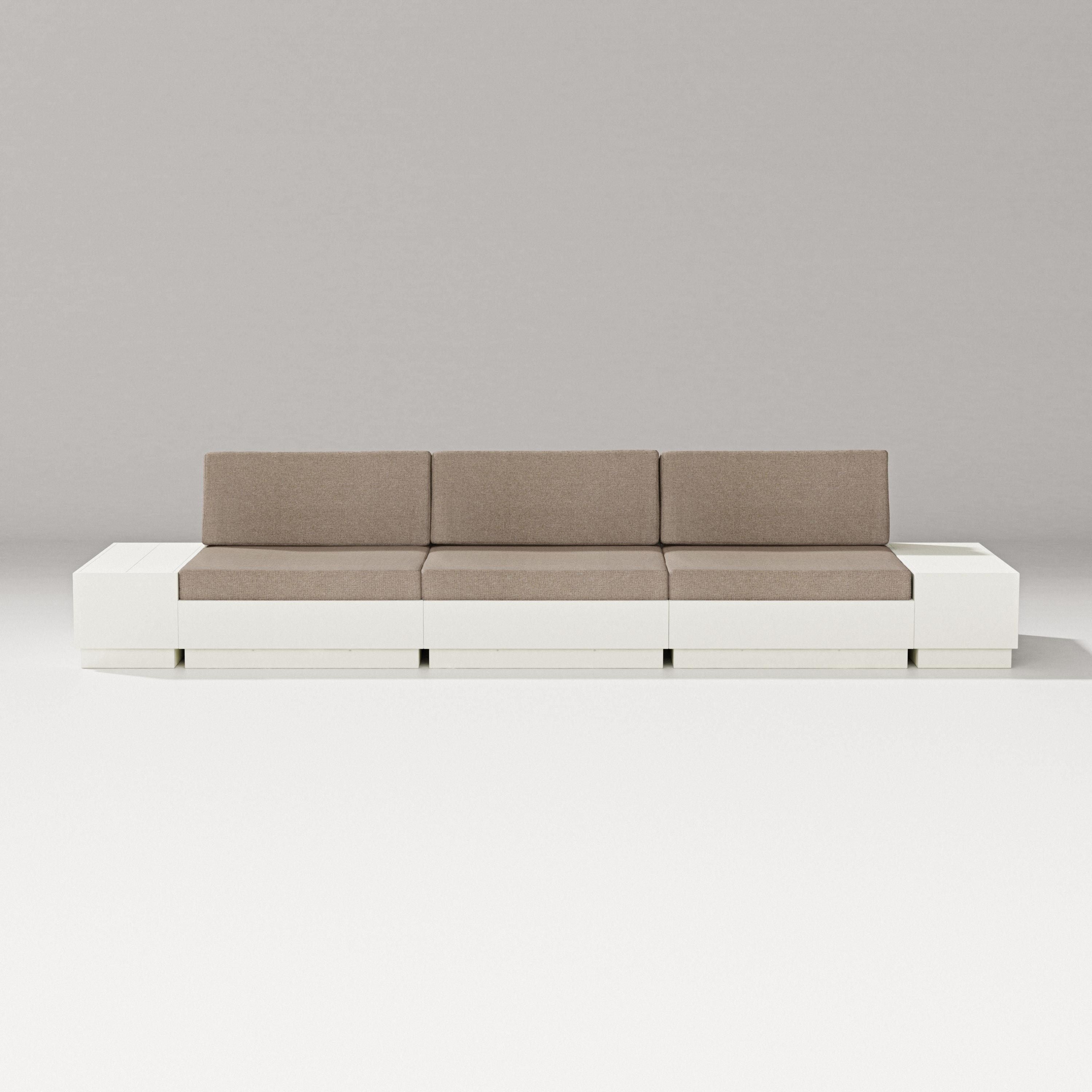 PW Designer Series Elevate Straight Sectional in Vintage White / Spiced Burlap