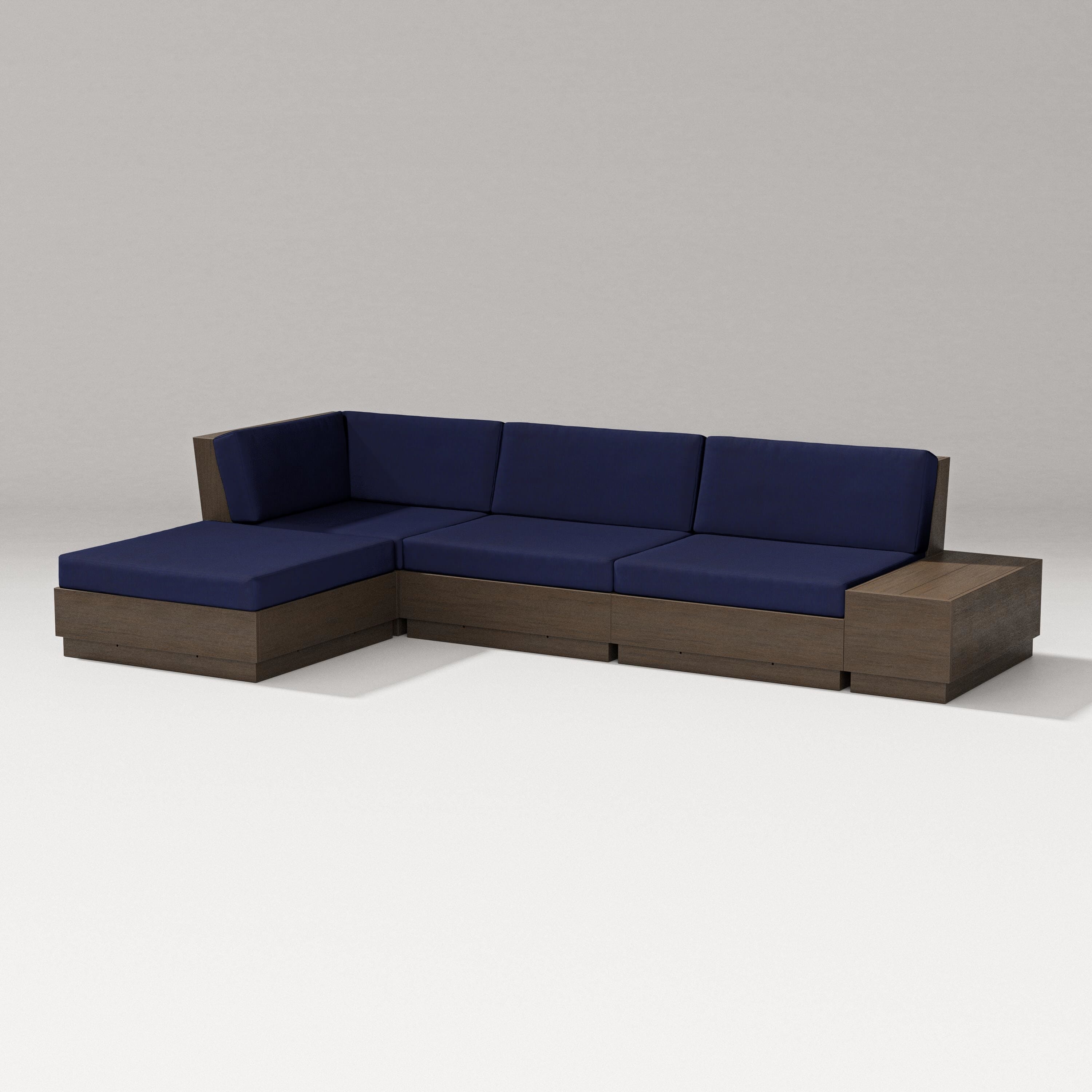 PW Designer Series Elevate Chaise Sectional in Kona / Navy