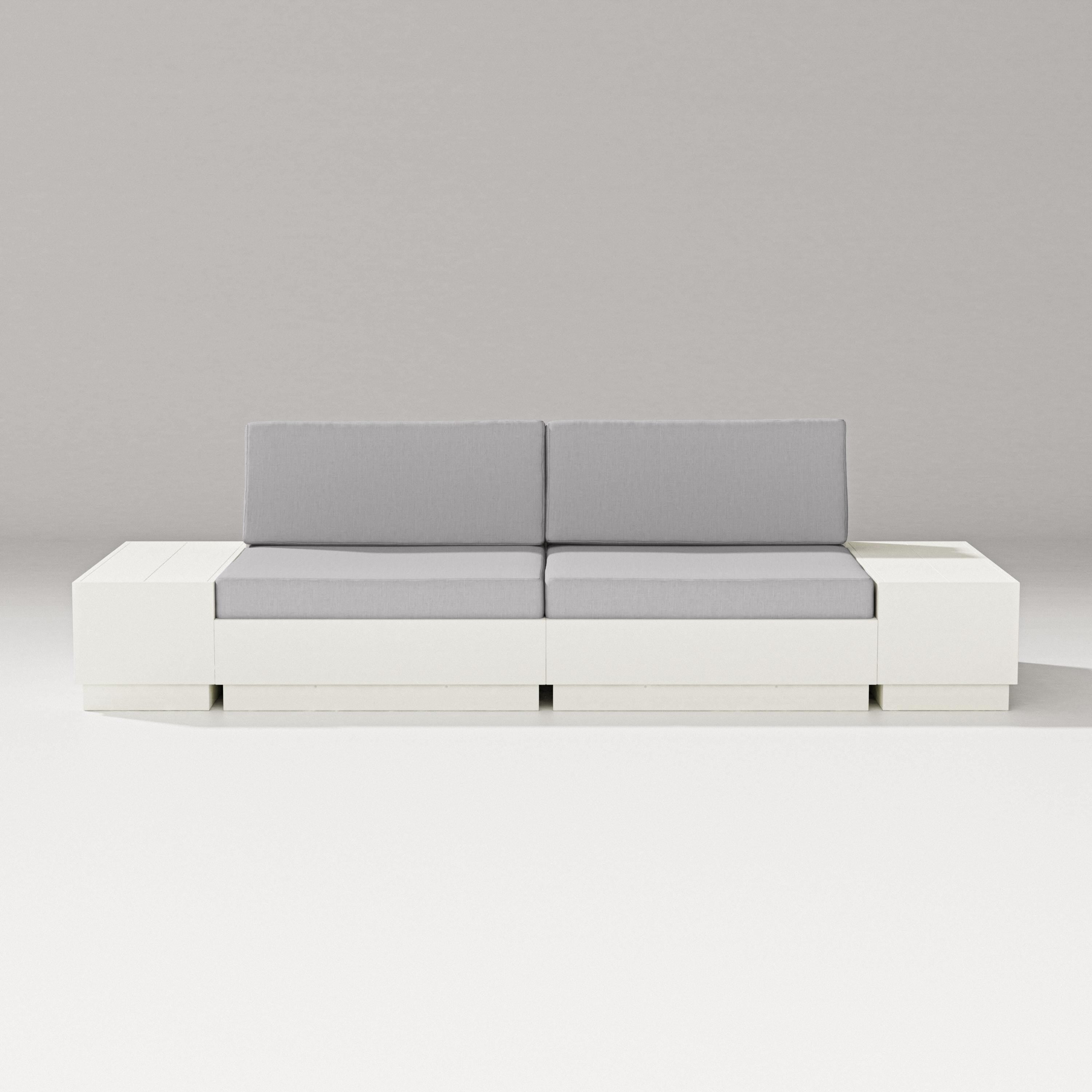 PW Designer Series Elevate 4-Piece Loveseat Sectional in Vintage White / Granite