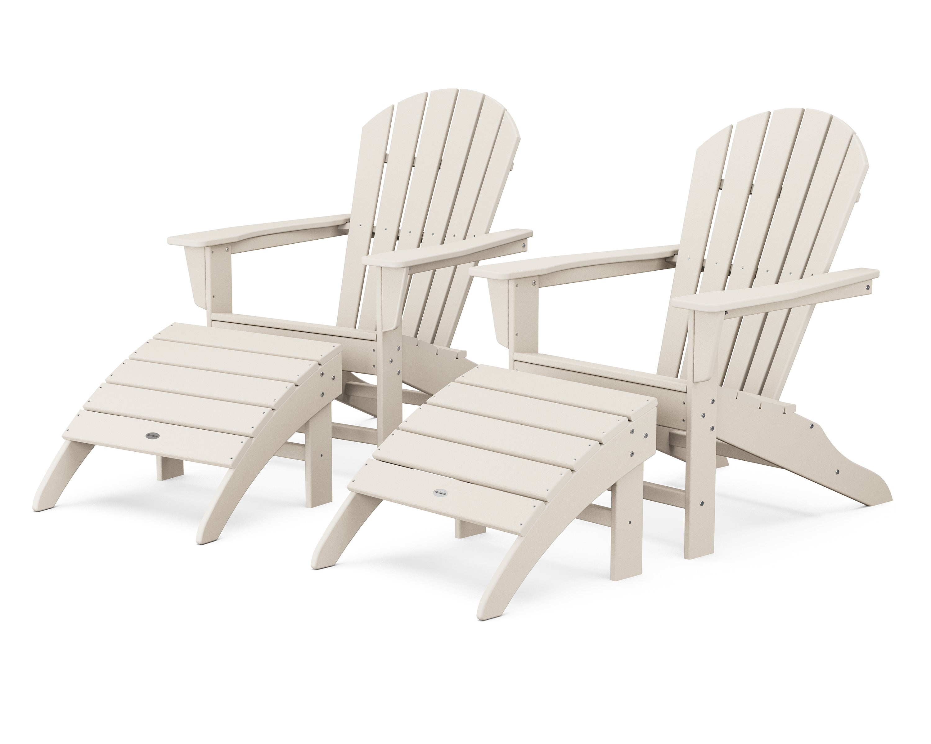 POLYWOOD® South Beach 4-Piece Adirondack Set in Sand