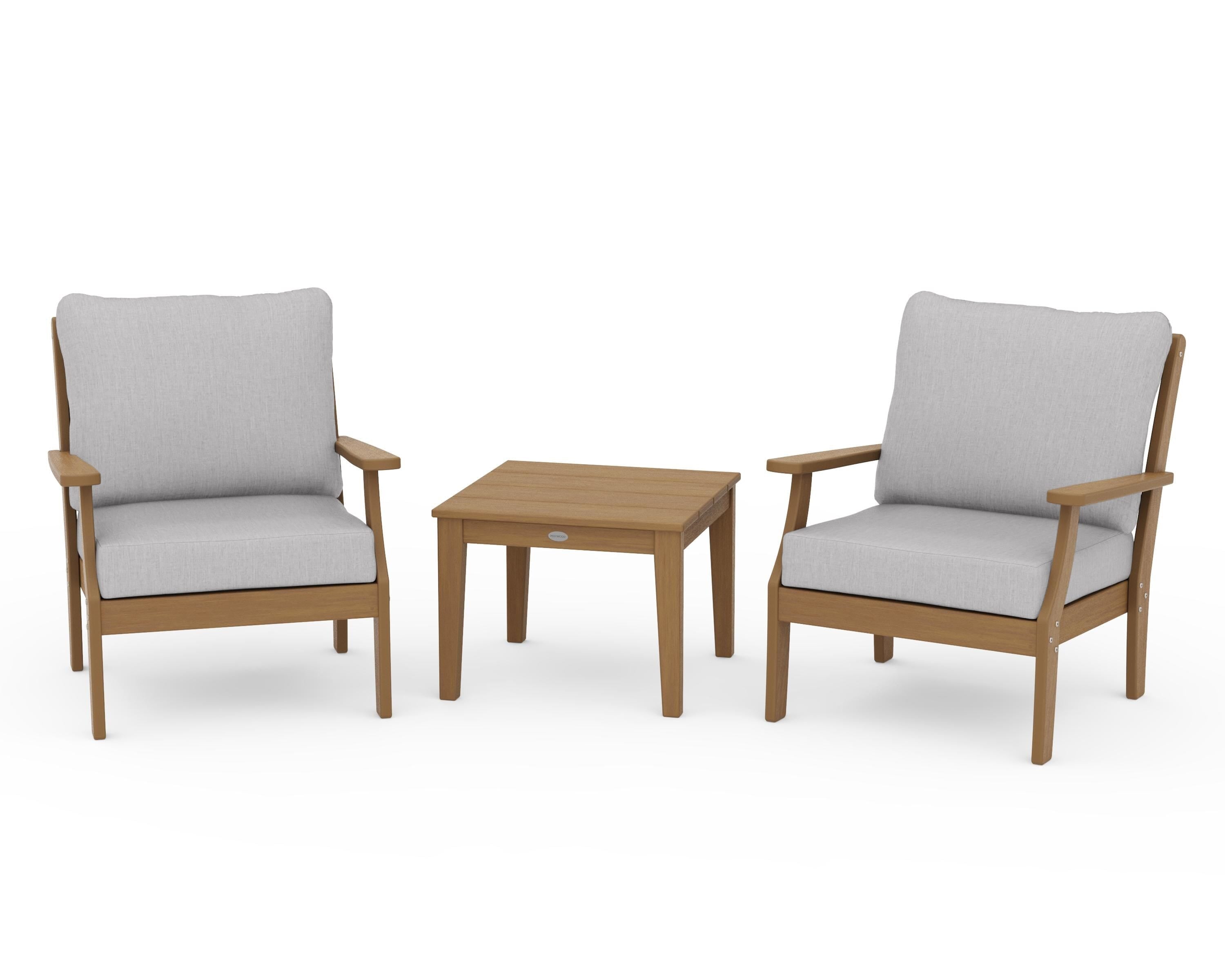 POLYWOOD Braxton 3-Piece Deep Seating Set in Natural / Granite
