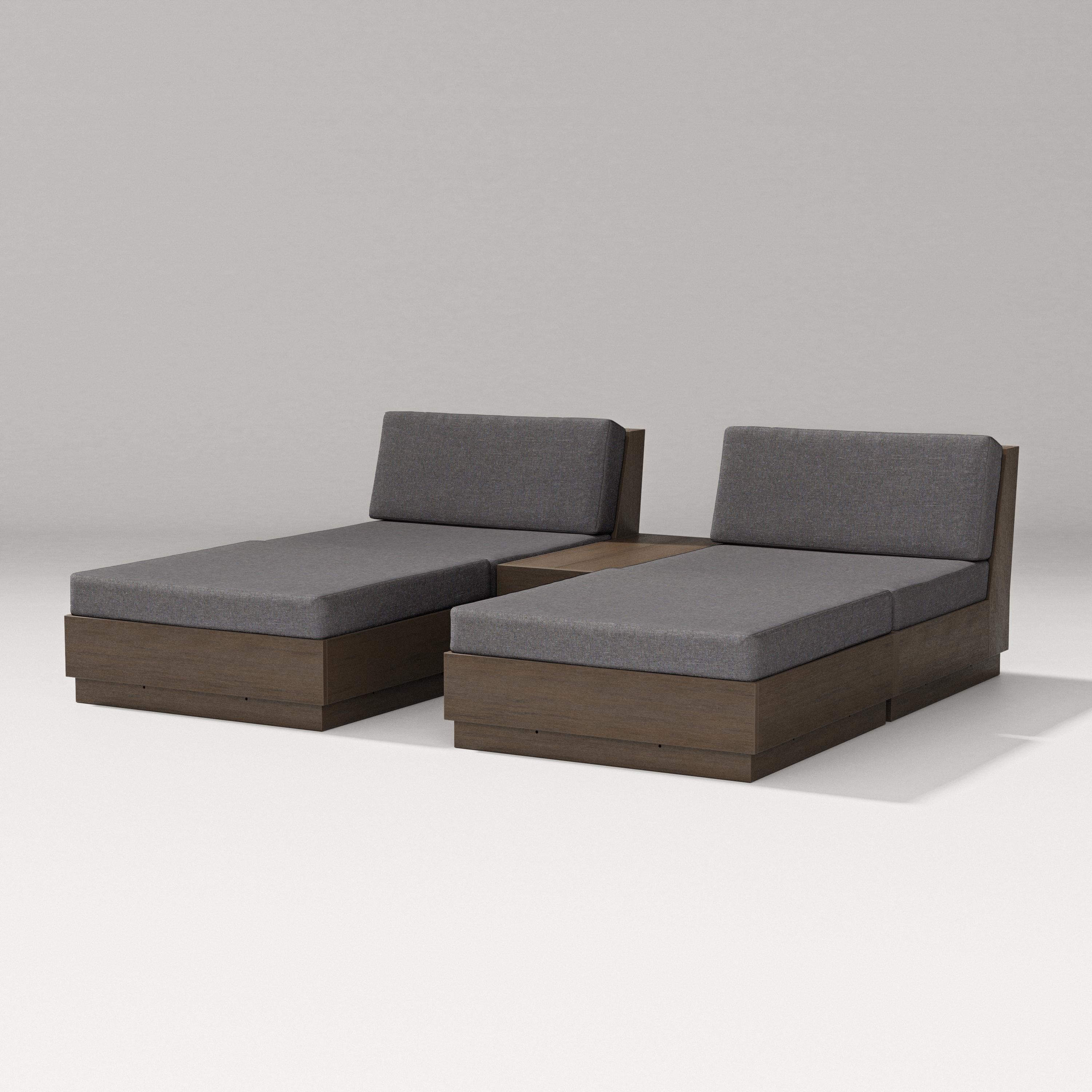 PW Designer Series Elevate Double Chaise Set in Kona / Ash Charcoal