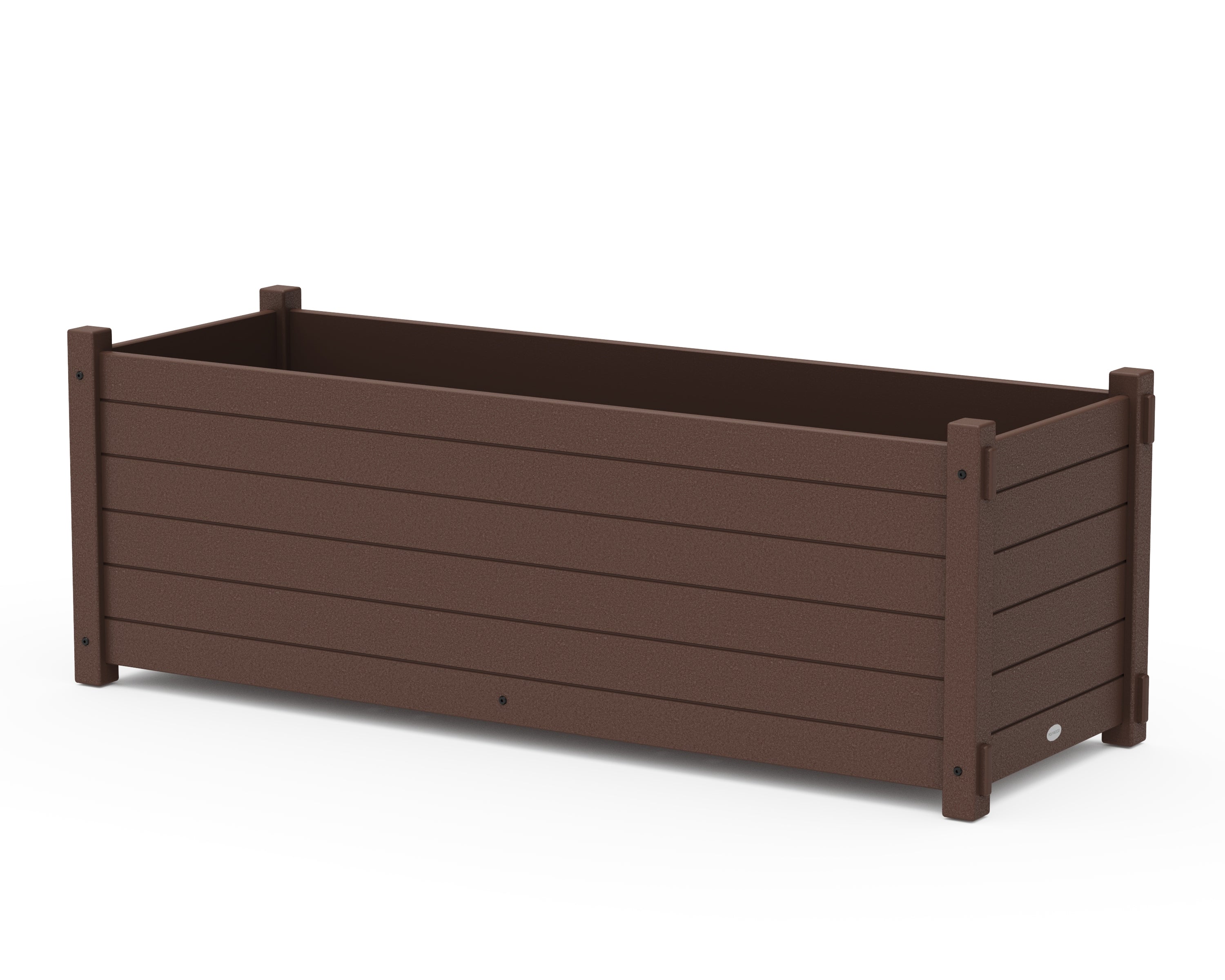 POLYWOOD Nautical Large Rectangle Triple Planter Box in Mahogany