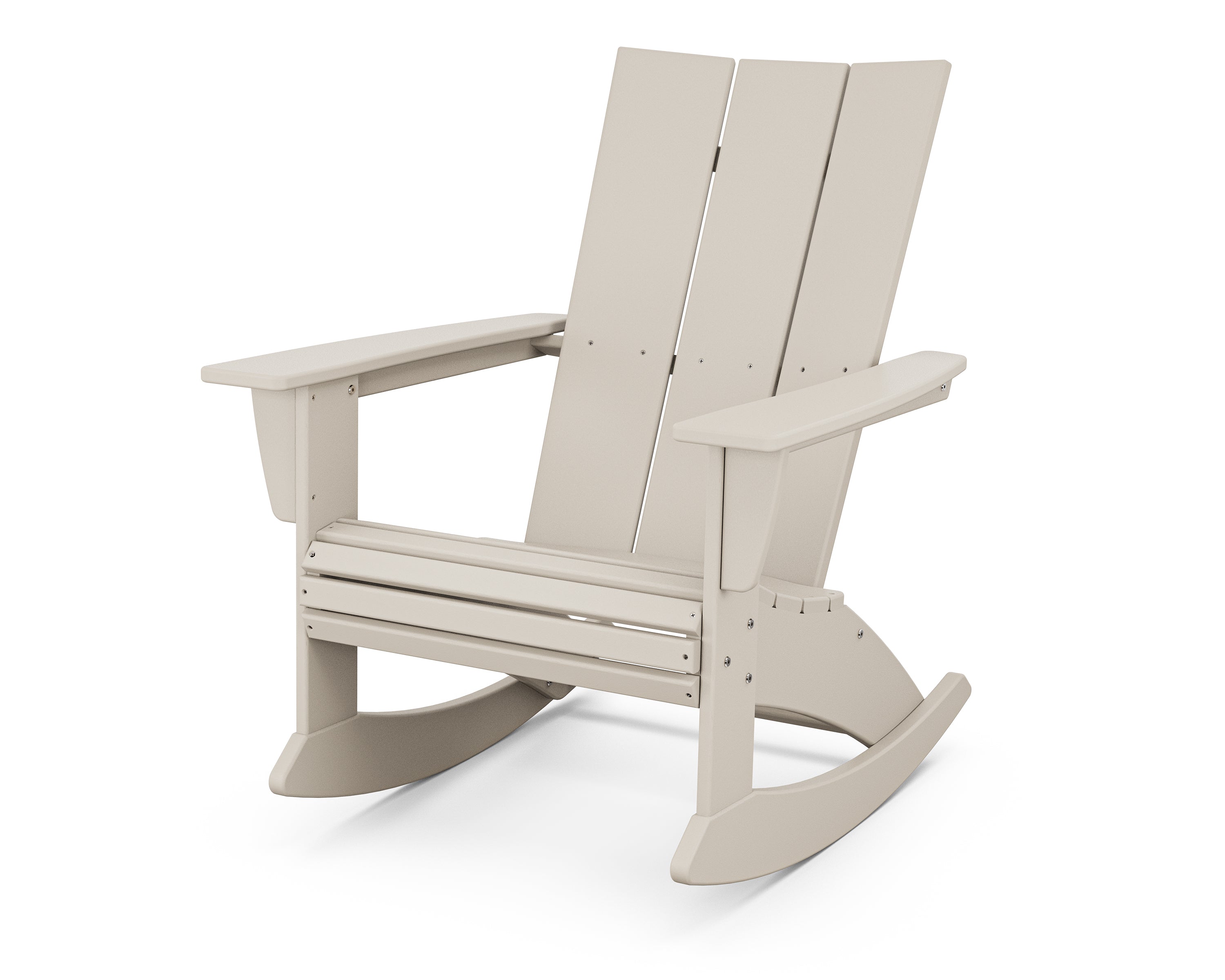 POLYWOOD® Modern Curveback Adirondack Rocking Chair in Sand