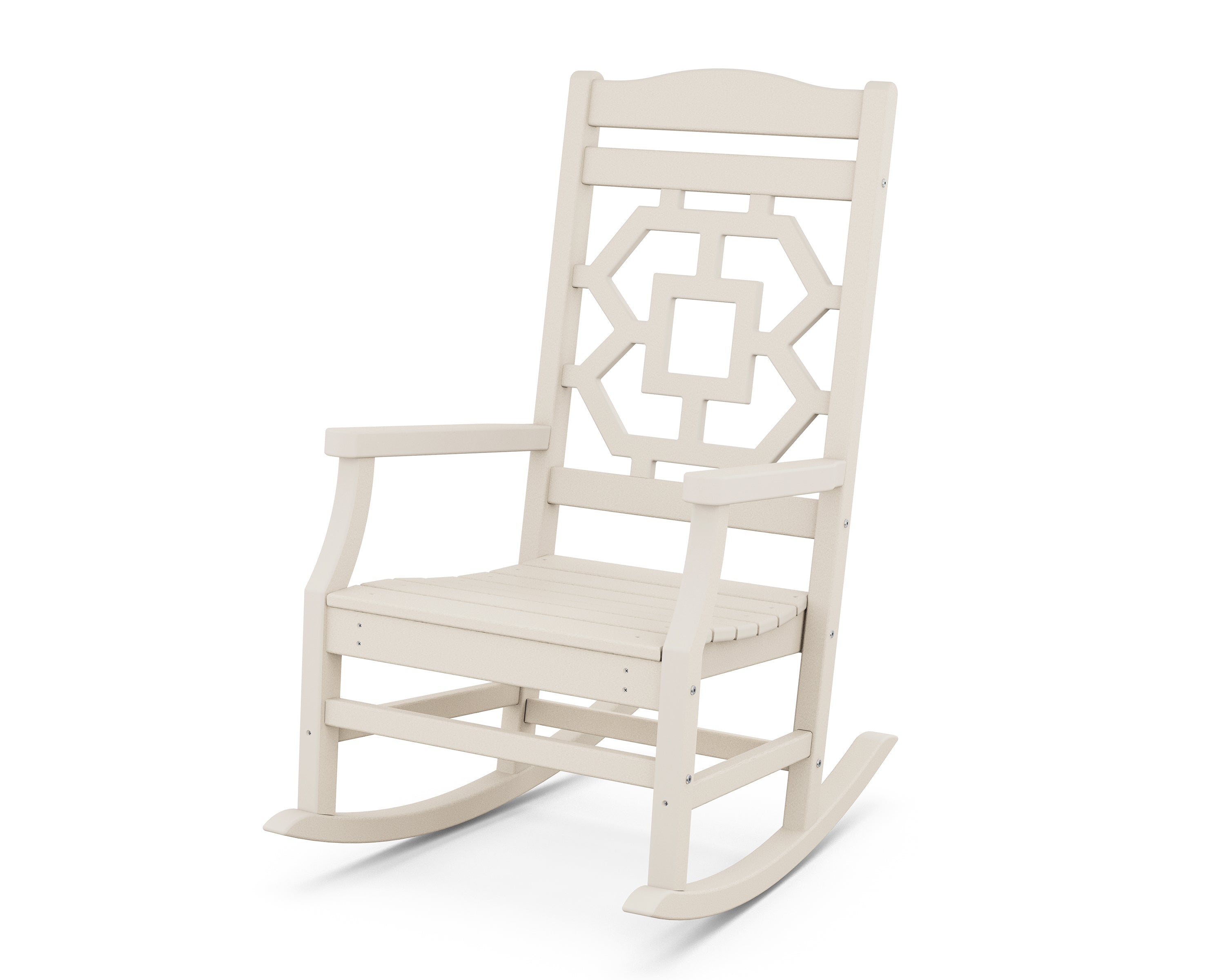 Martha Stewart by POLYWOOD® Chinoiserie Rocking Chair in Sand