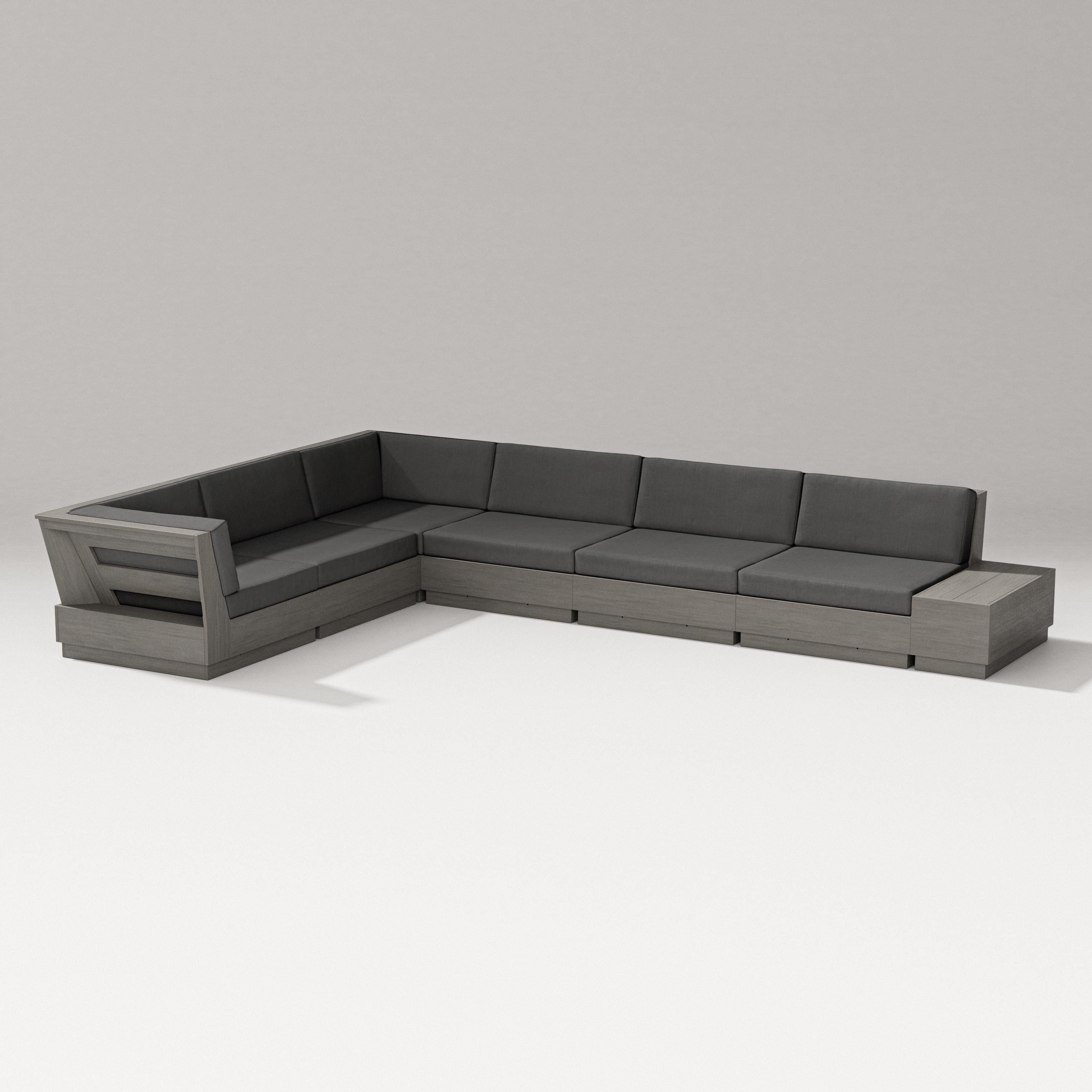 PW Designer Series Elevate 7-Piece Corner Sectional in Driftwood / Spectrum Carbon