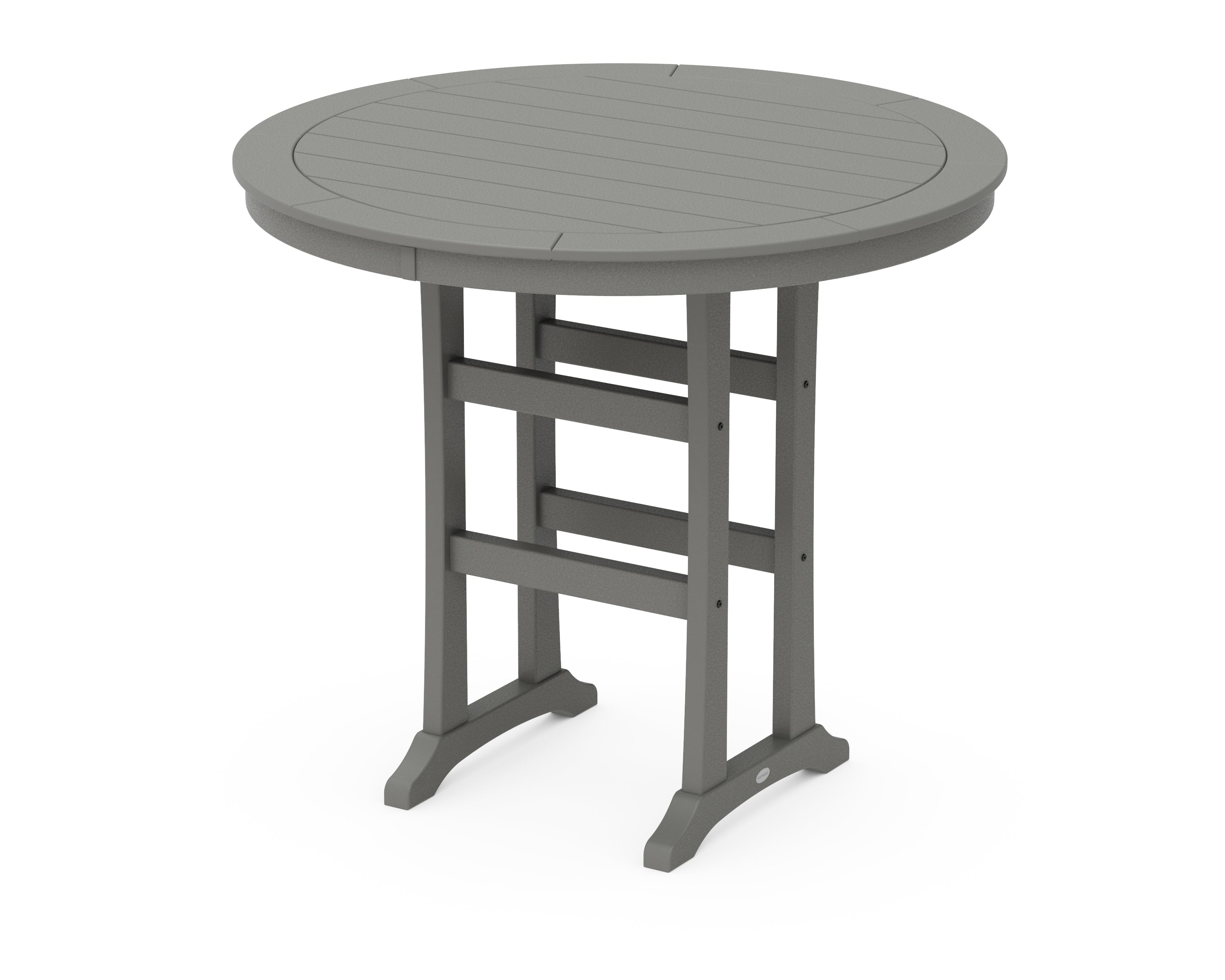 POLYWOOD Nautical Round Bar Table w/ No Hole in Slate Grey