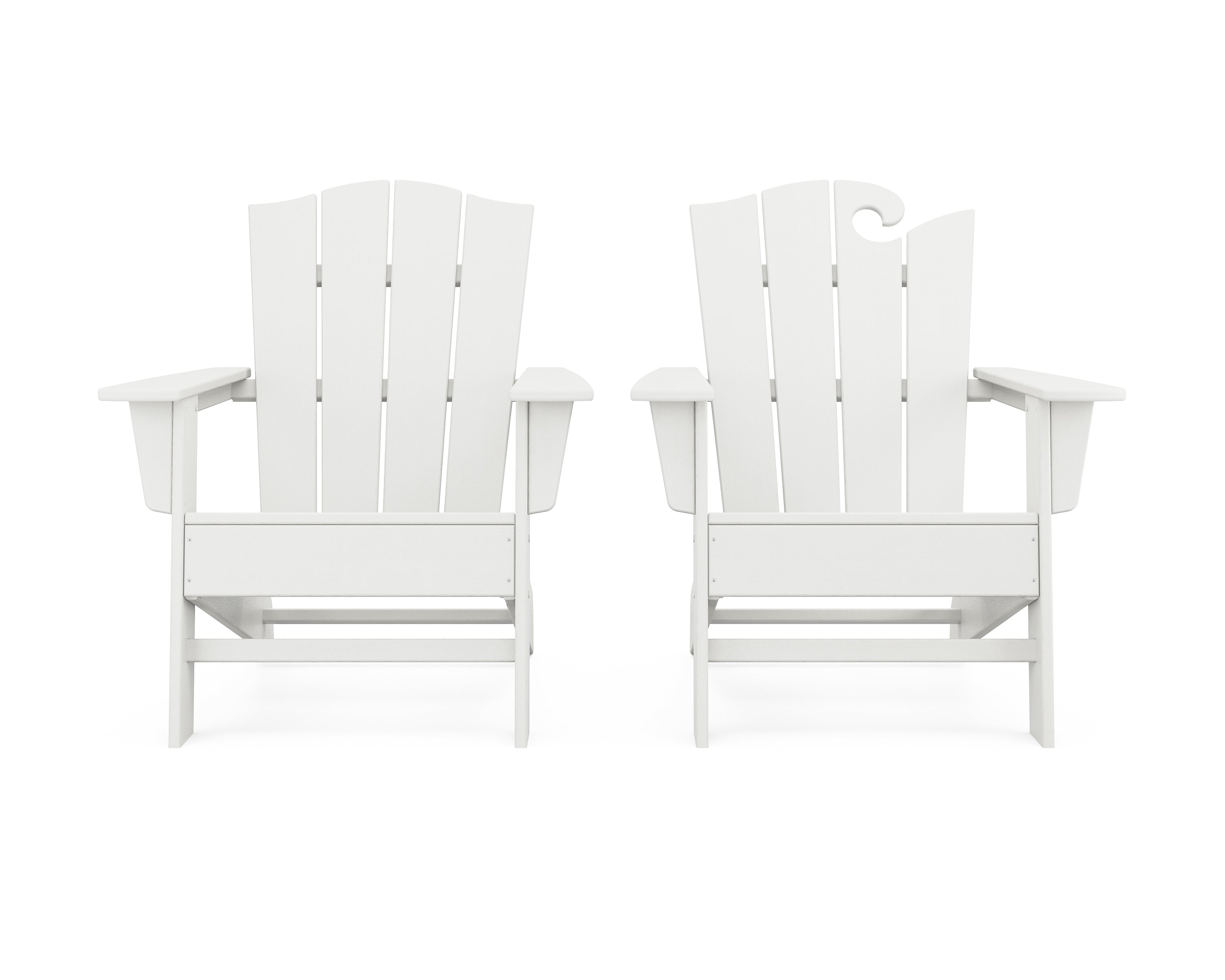 POLYWOOD® Wave 2-Piece Adirondack Chair Set with The Crest Chair in Vintage White