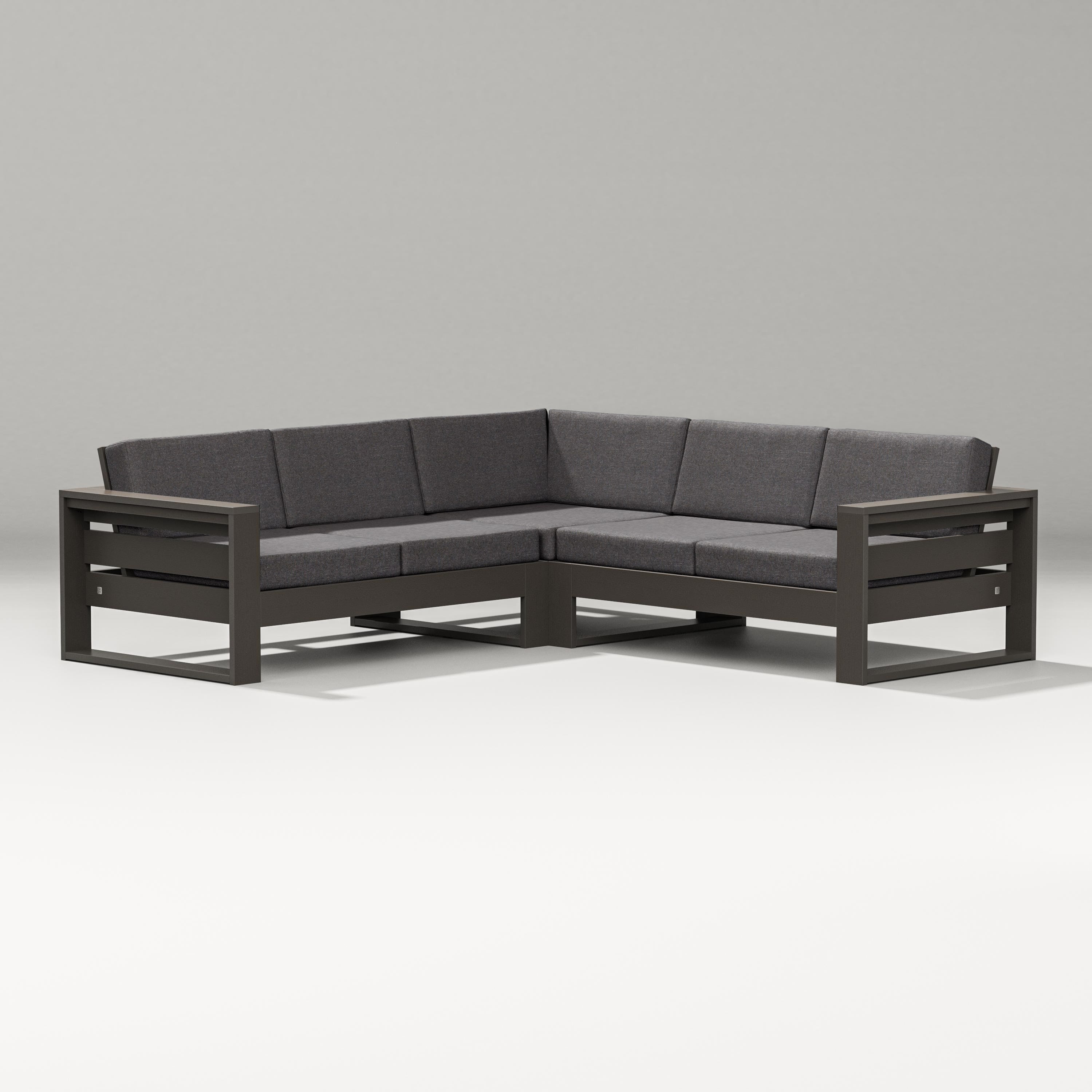 PW Designer Series Latitude Corner Sectional in Vintage Coffee / Ash Charcoal