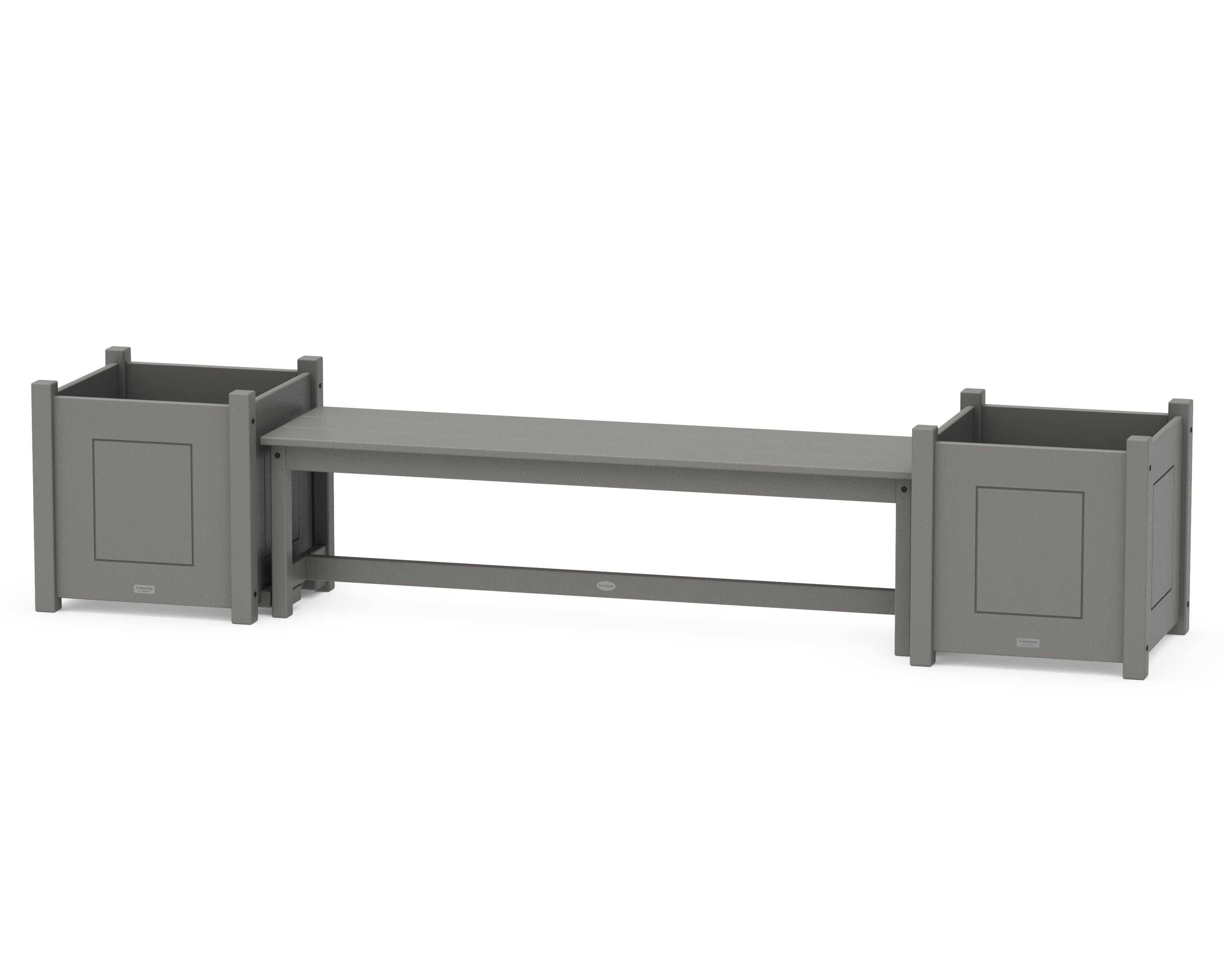 Country Living 60" Country Living Straight Planter Bench Set - Large in Slate Grey