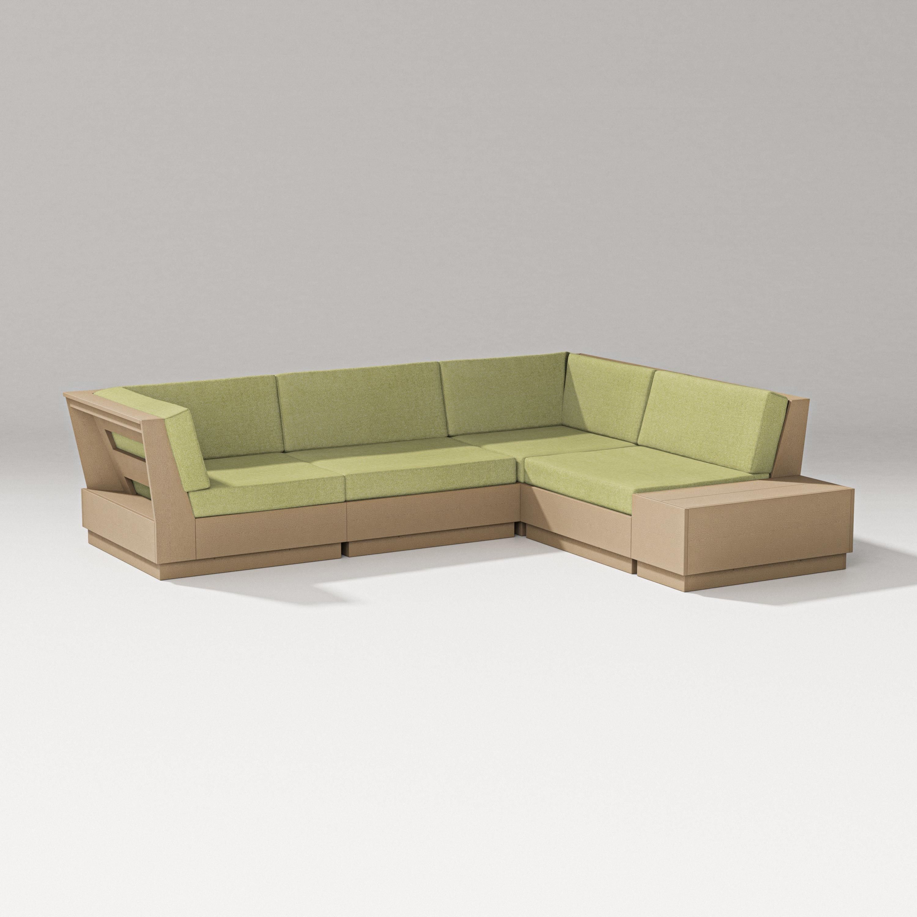 PW Designer Series Elevate Corner Sectional in Vintage Sahara / Chartreuse Boucle