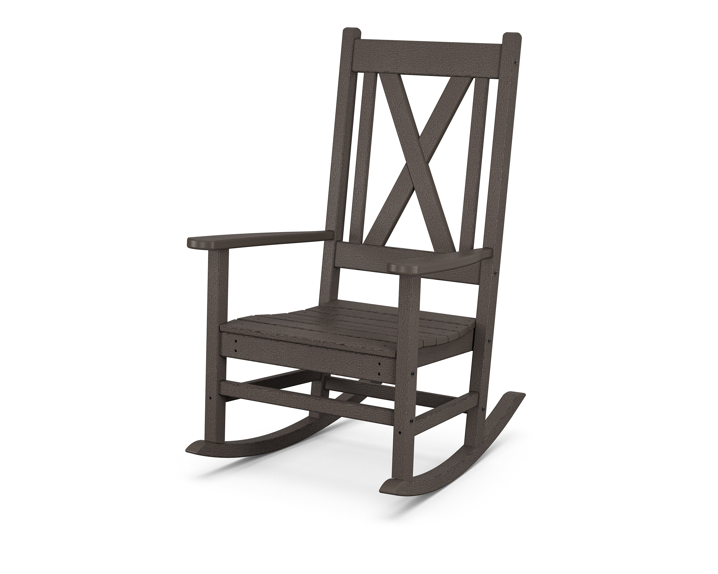 POLYWOOD® Braxton Porch Rocking Chair in Vintage Coffee