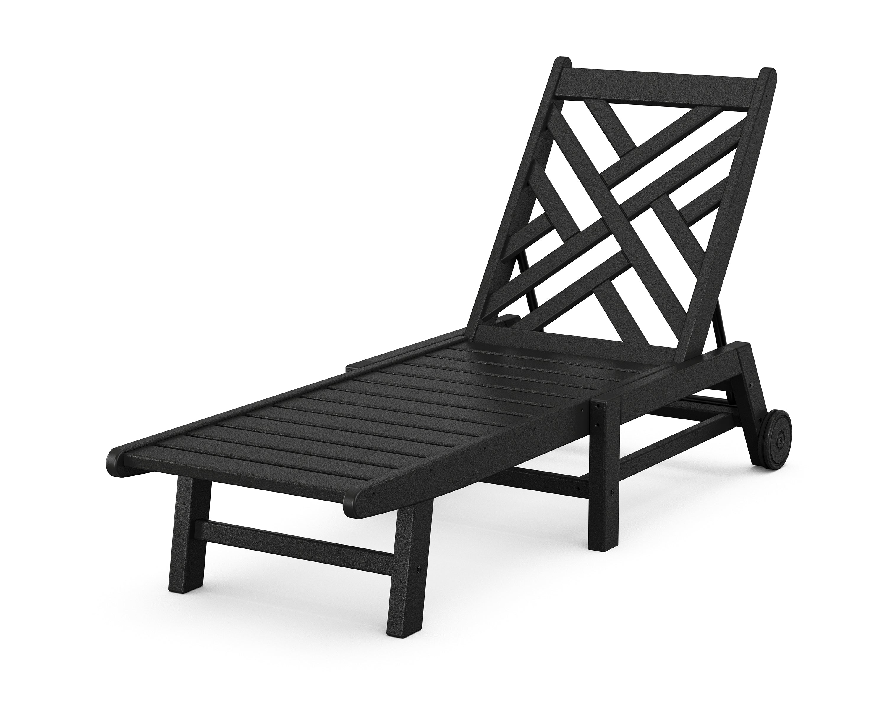 POLYWOOD® Chippendale Chaise with Wheels in Black