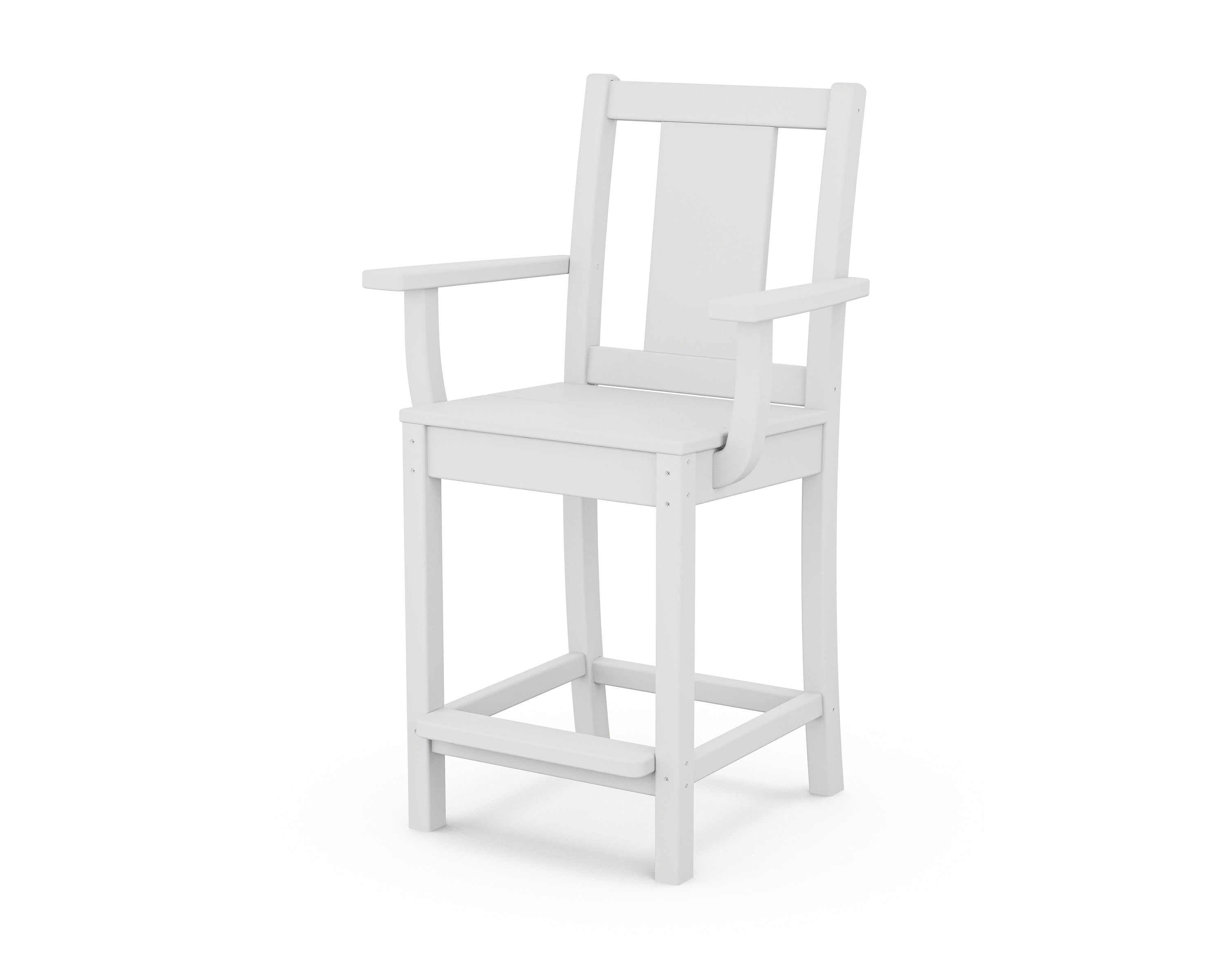POLYWOOD Prairie Counter Arm Chair in White