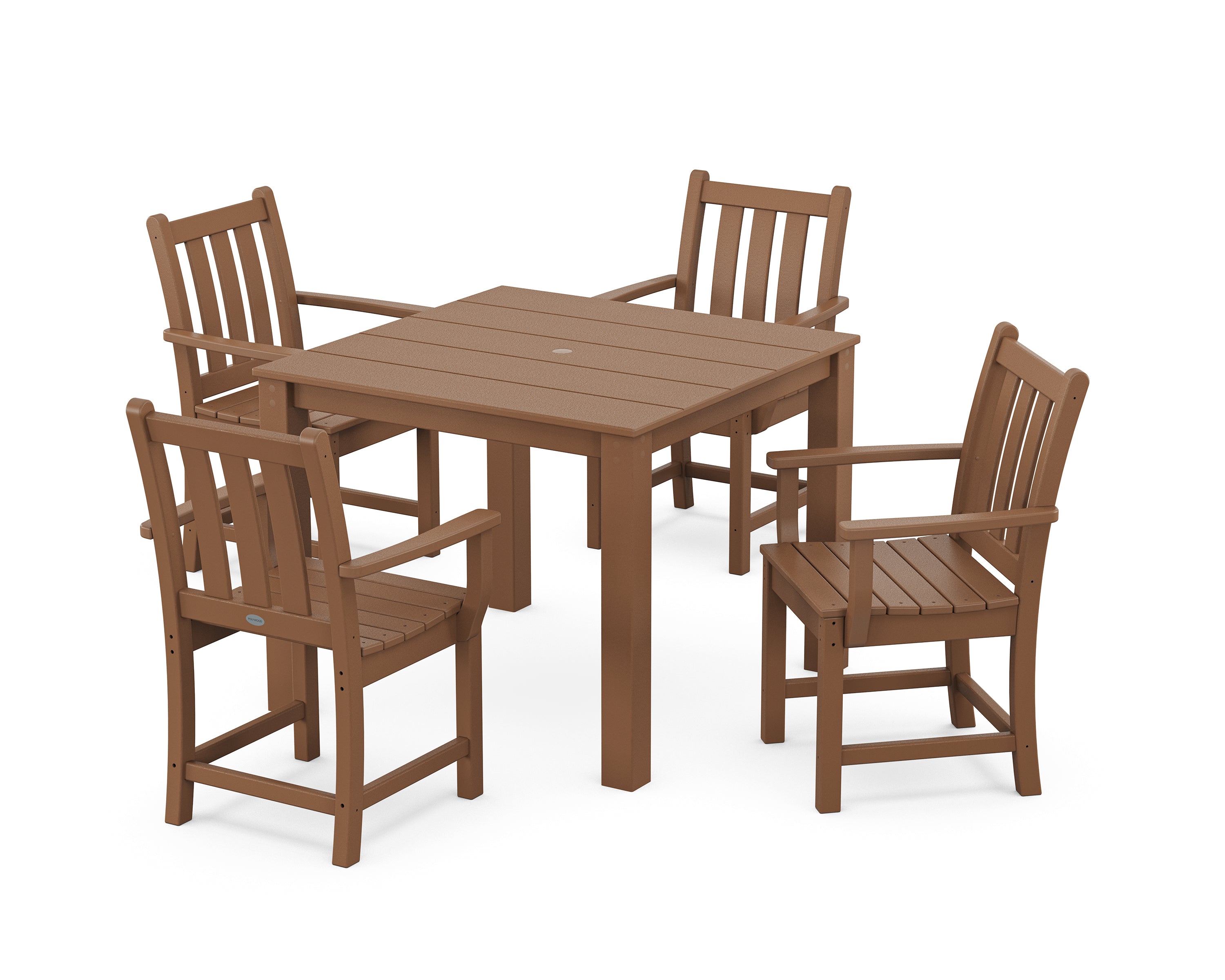 POLYWOOD® Traditional Garden 5-Piece Parsons Dining Set in Teak