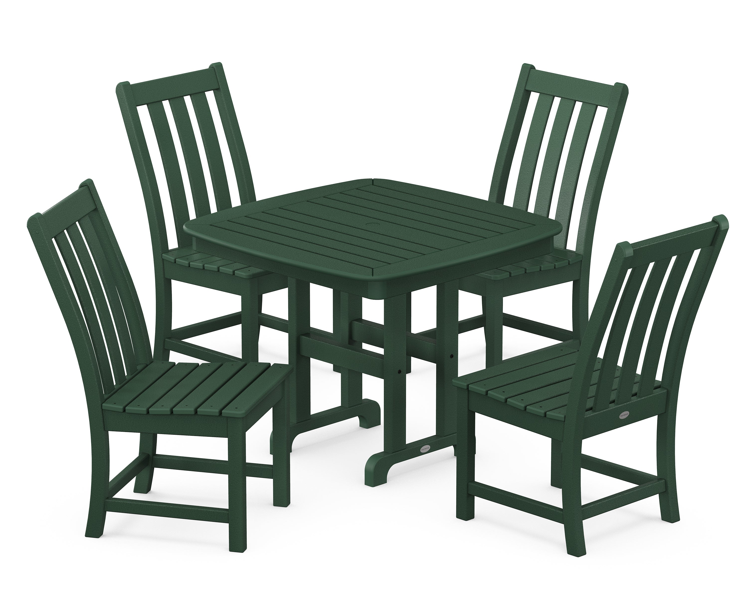 POLYWOOD® Vineyard 5-Piece Side Chair Dining Set in Green
