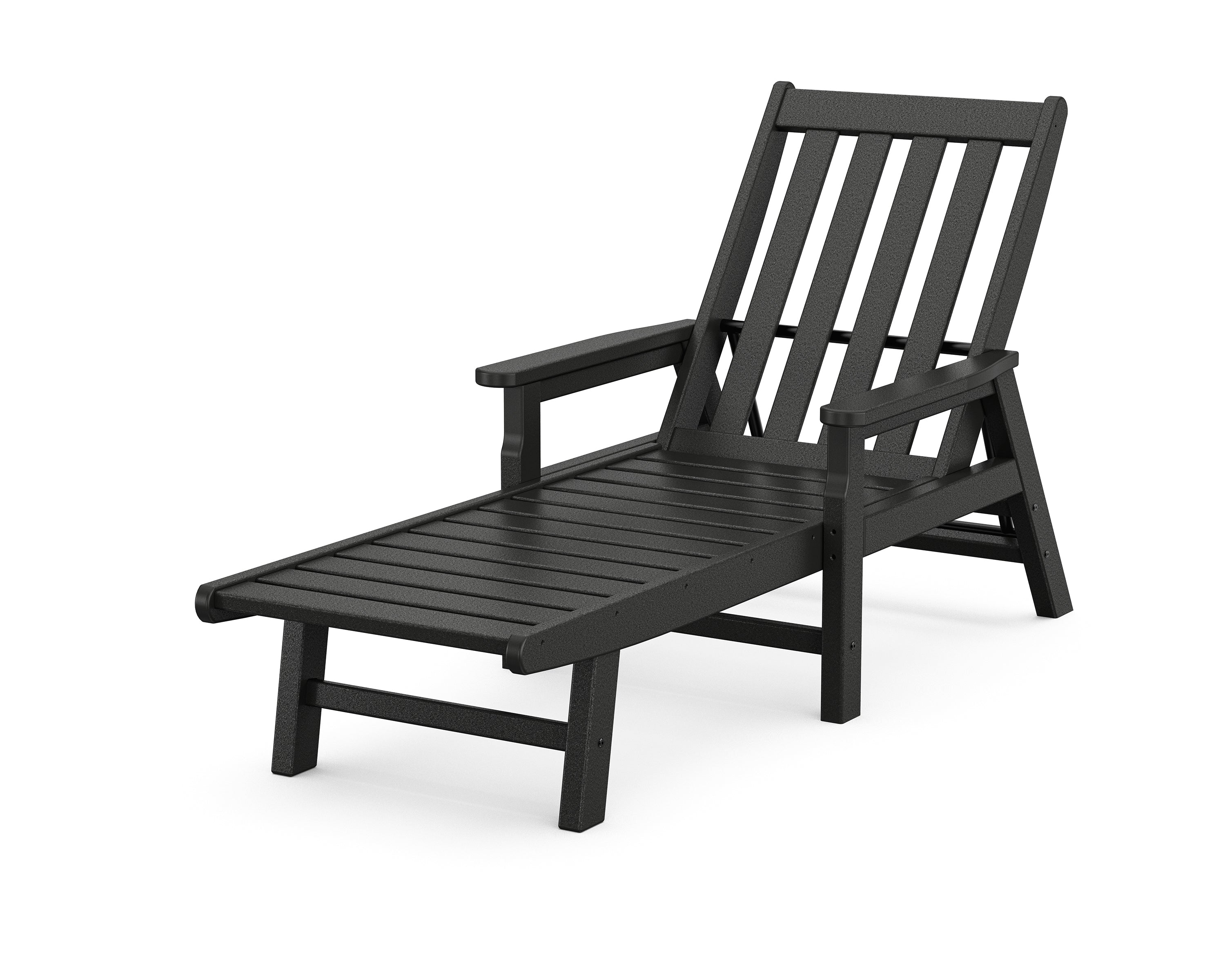 POLYWOOD® Vineyard Chaise with Arms in Black