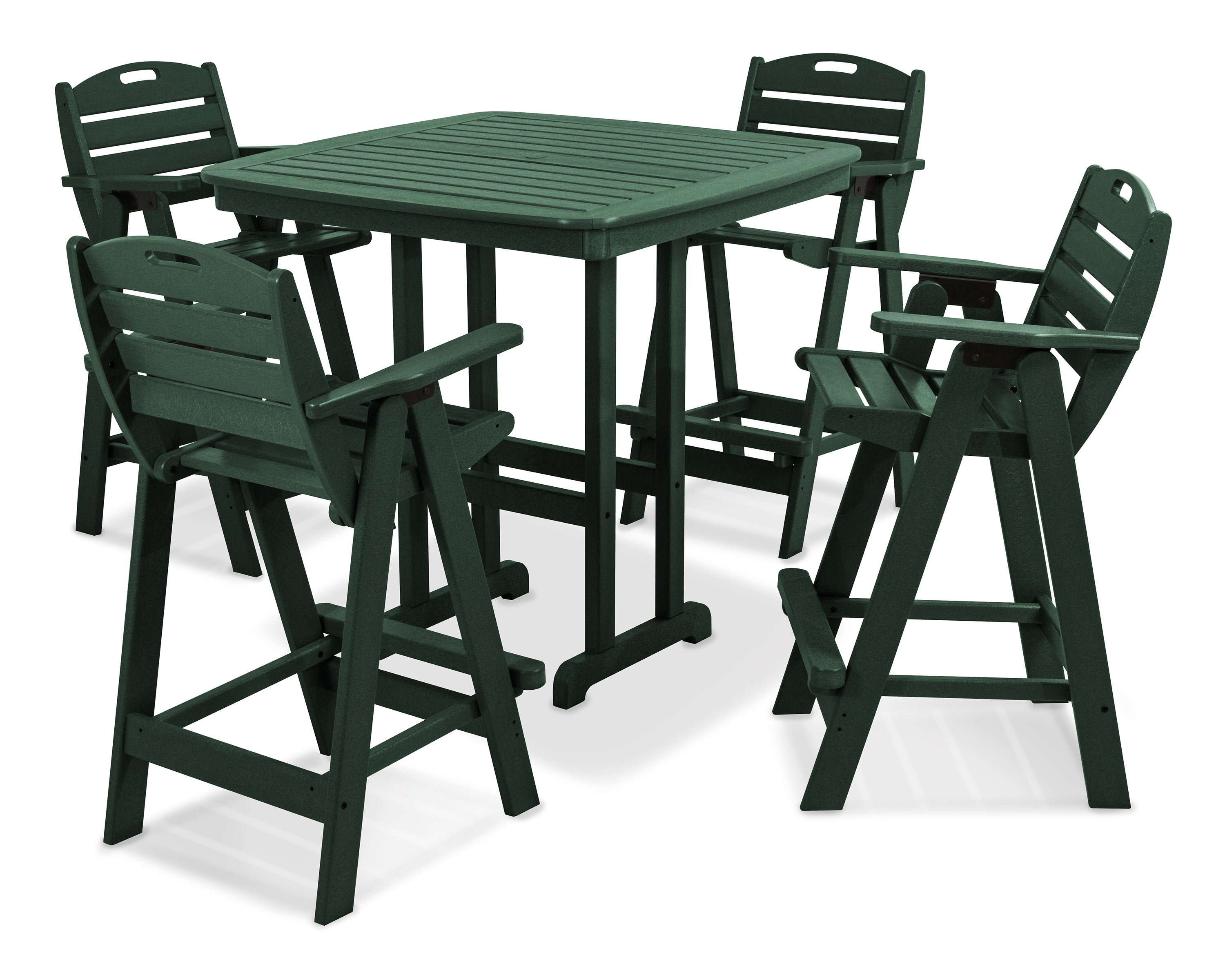 POLYWOOD® Nautical 5-Piece Bar Set in Green