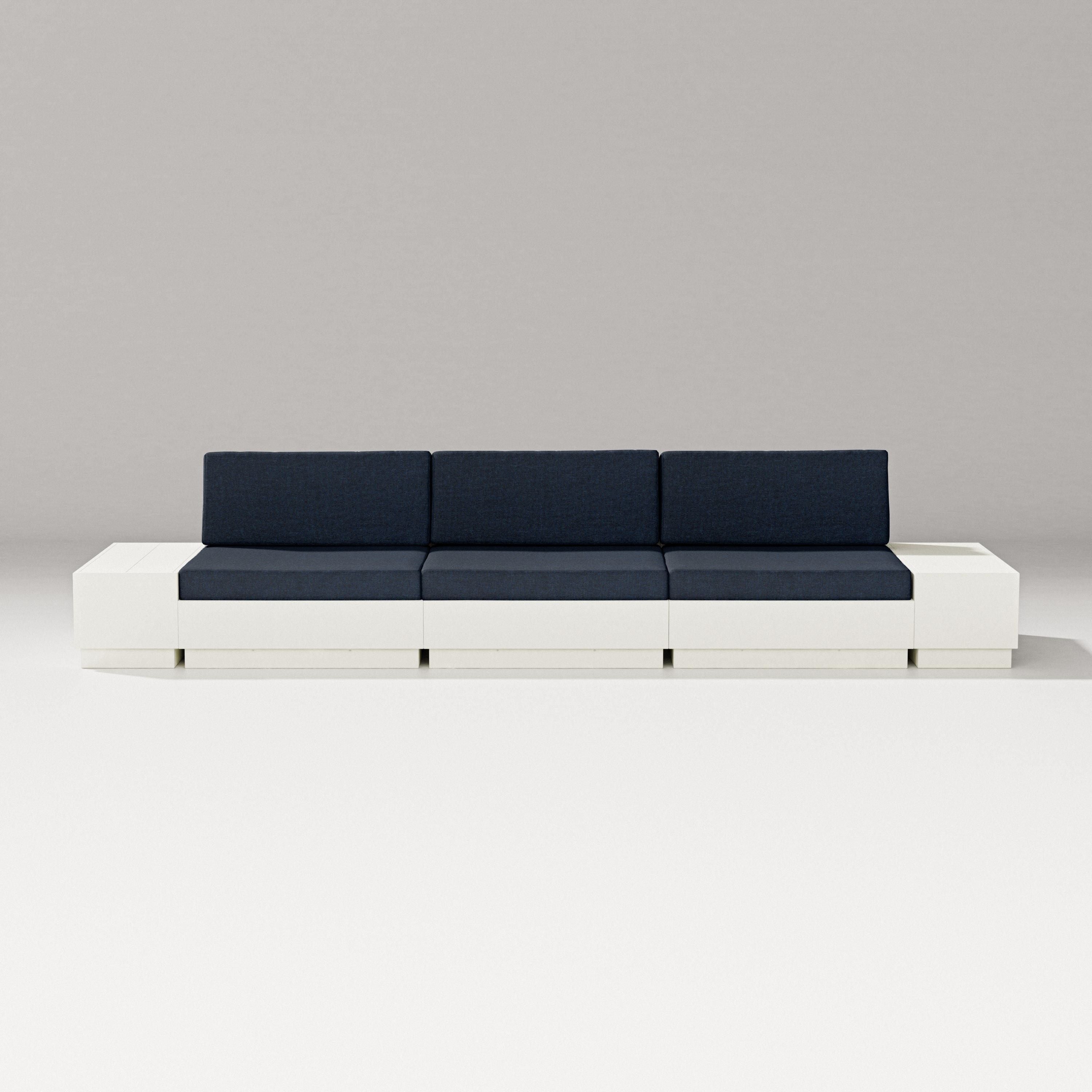 PW Designer Series Elevate Straight Sectional in Vintage White / Marine Indigo