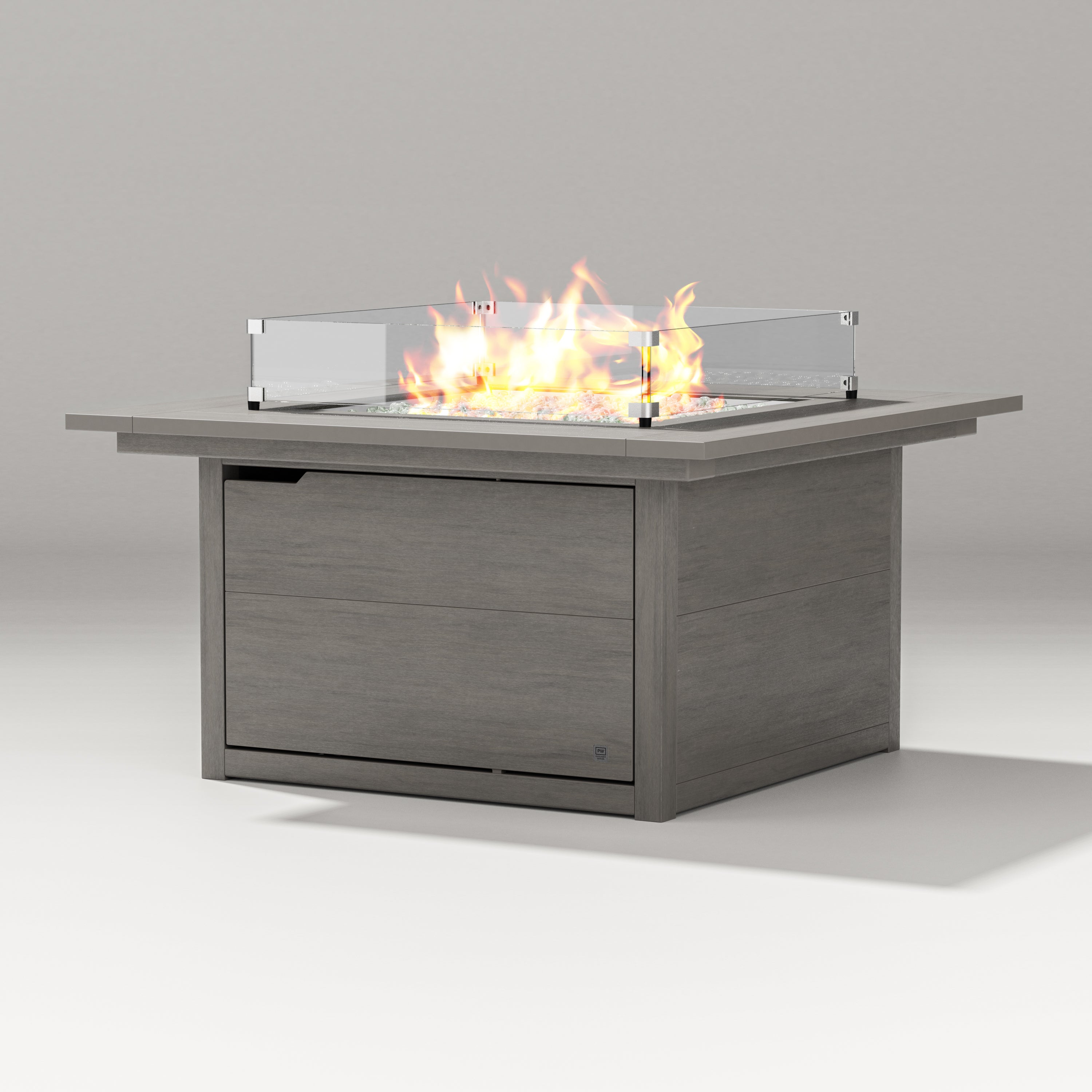 PW Designer Series Cube Fire Table in Driftwood