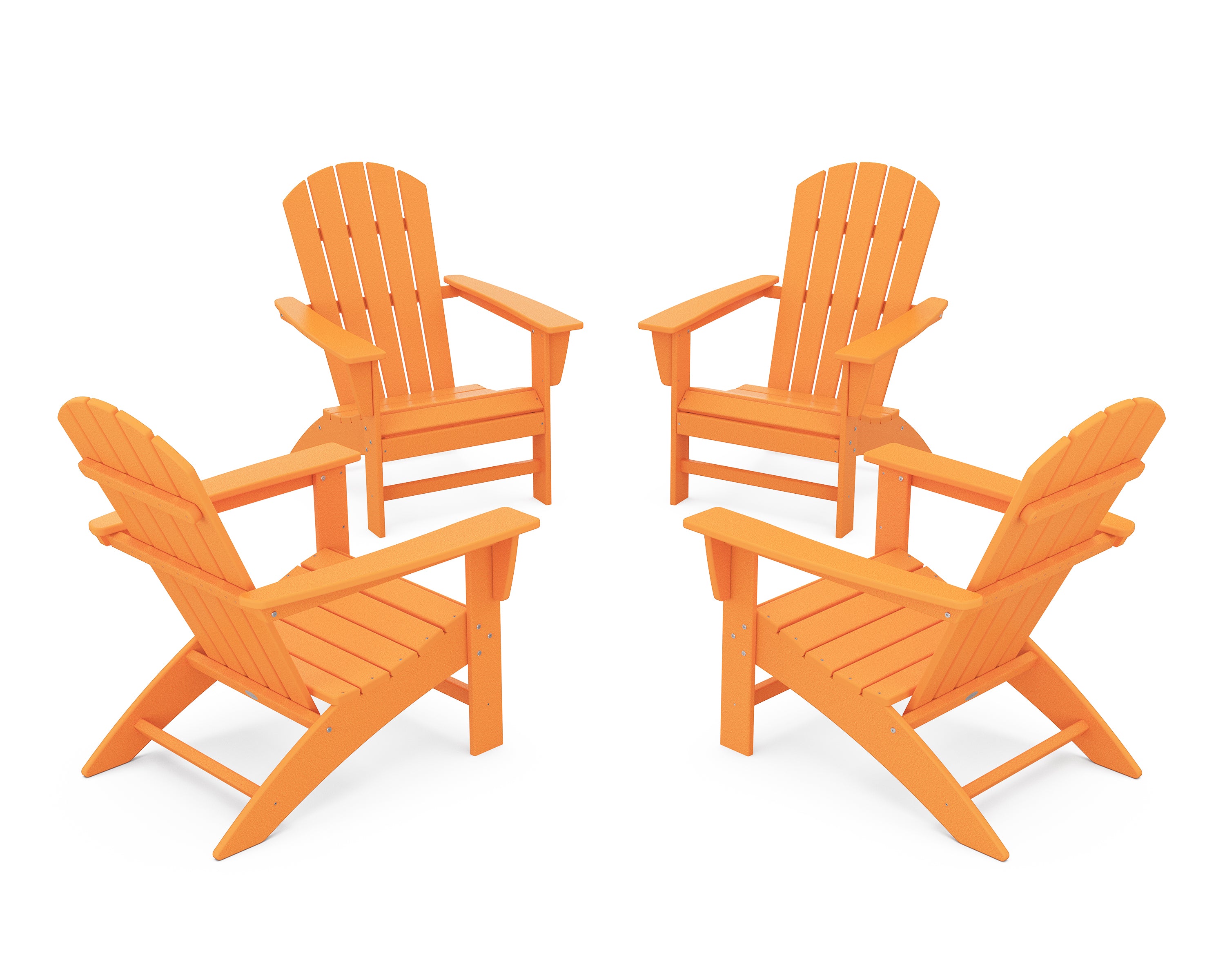 POLYWOOD® Nautical 4-Piece Adirondack Conversation Set in Tangerine