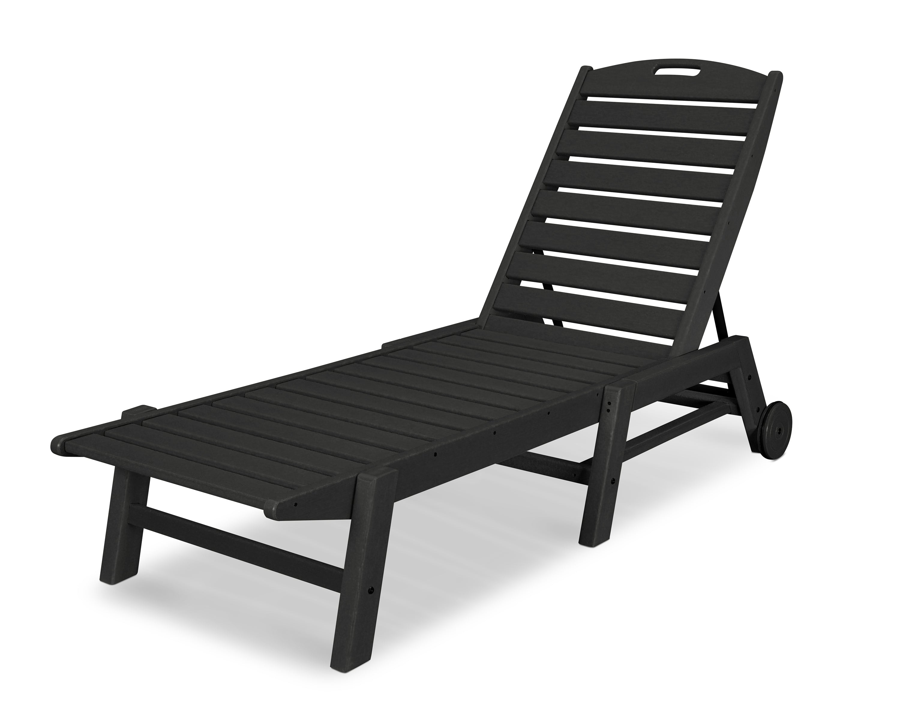 POLYWOOD® Nautical Chaise with Wheels in Black