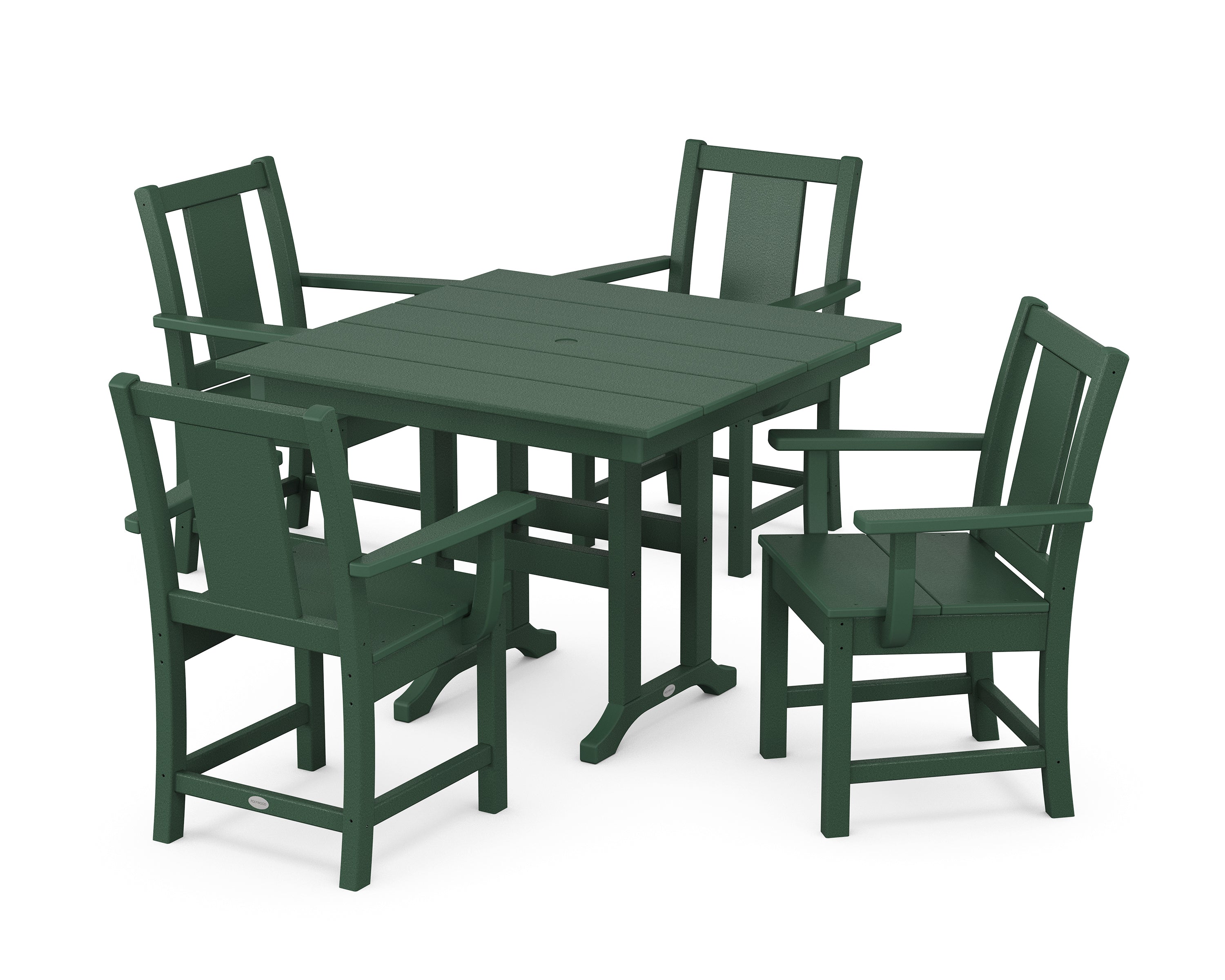 POLYWOOD® Prairie 5-Piece Farmhouse Dining Set in Green