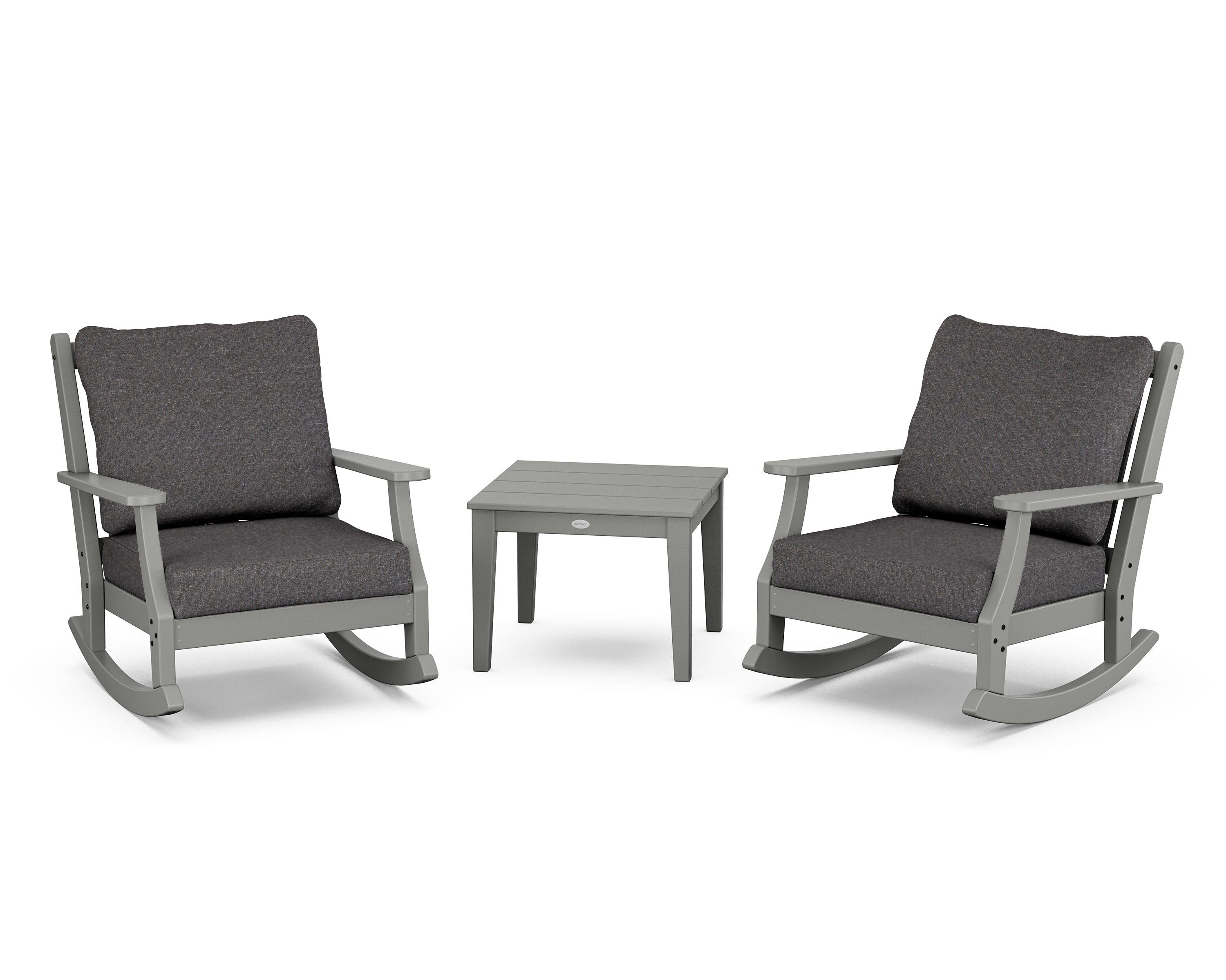 Country Living Wovendale 3-Piece Deep Seating Rocker Set in Slate Grey / Ash Charcoal