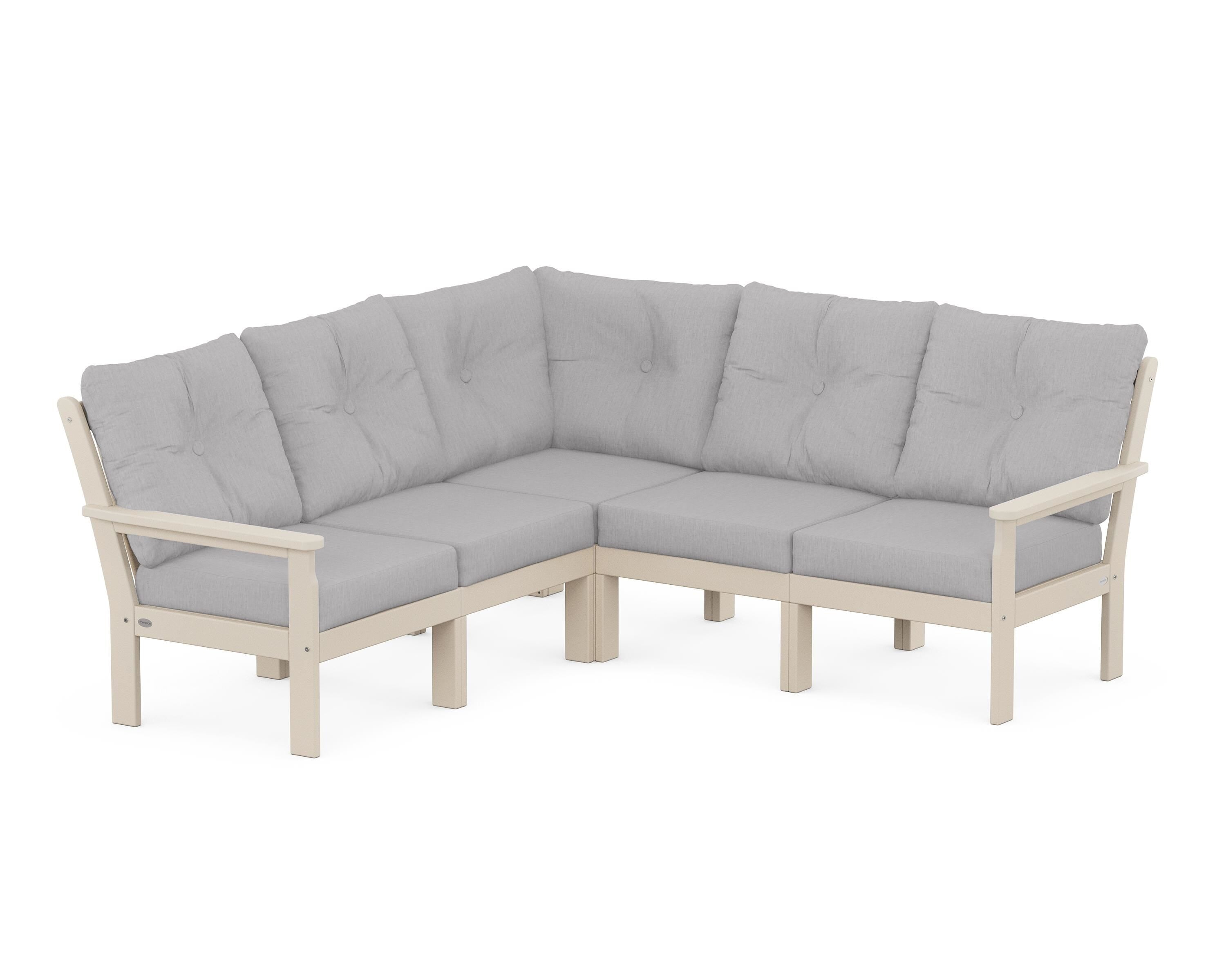 POLYWOOD Vineyard 5-Piece Sectional in Sand / Granite